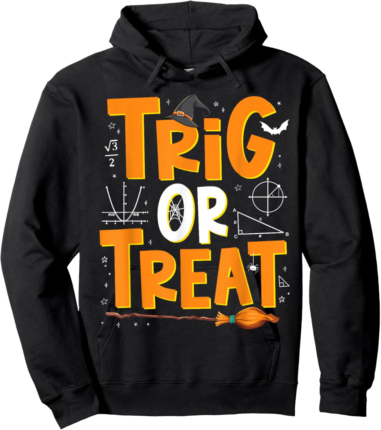 Funny Trigonometry Math Teacher Trig or Treat Halloween Hoodie - Hoodie | Black