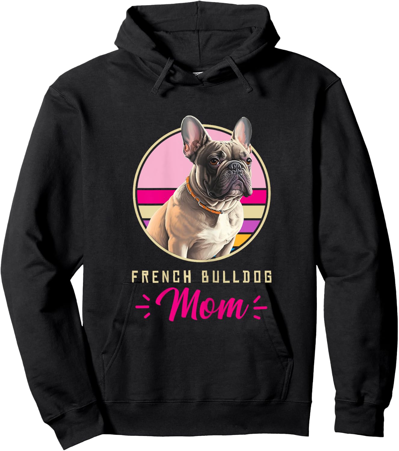 Funny French Bulldog Retro Outfits Clothes Frenchie Dog Mom Hoodie - Hoodie | Black