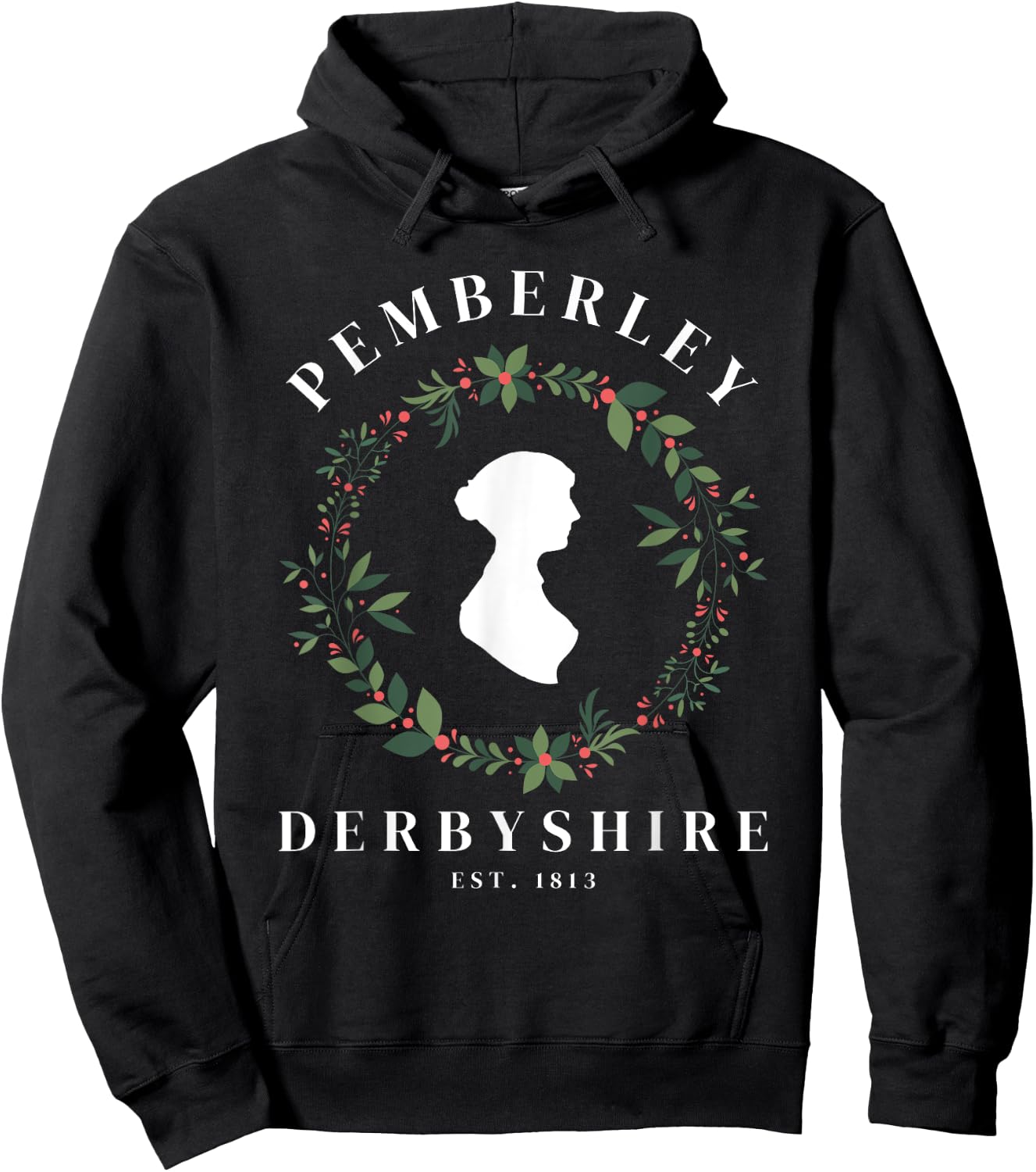 Pemberley Derbyshire 1813 Pride and Prejudice Jane Austen Hoodie - Hoodie | Black