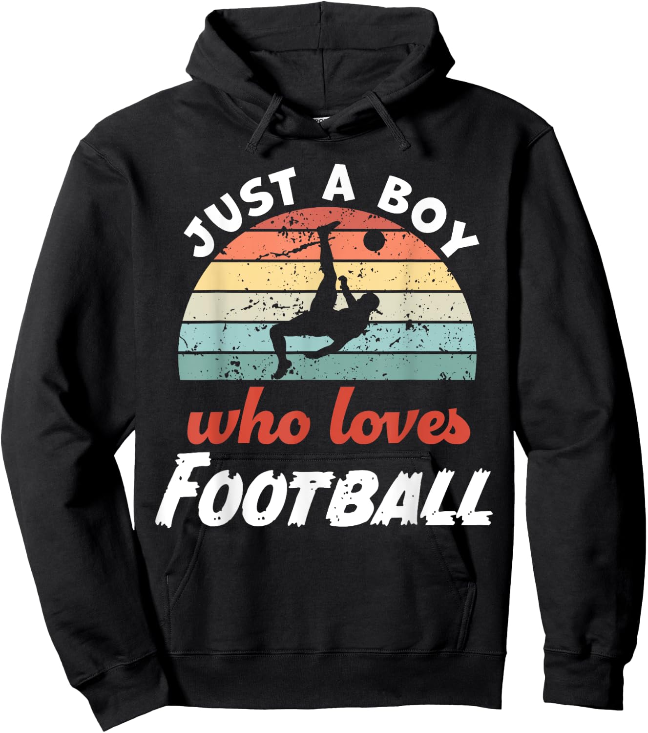 Just A Boy Who Loves Football Kids Football Boys Hoodie - Hoodie | Black