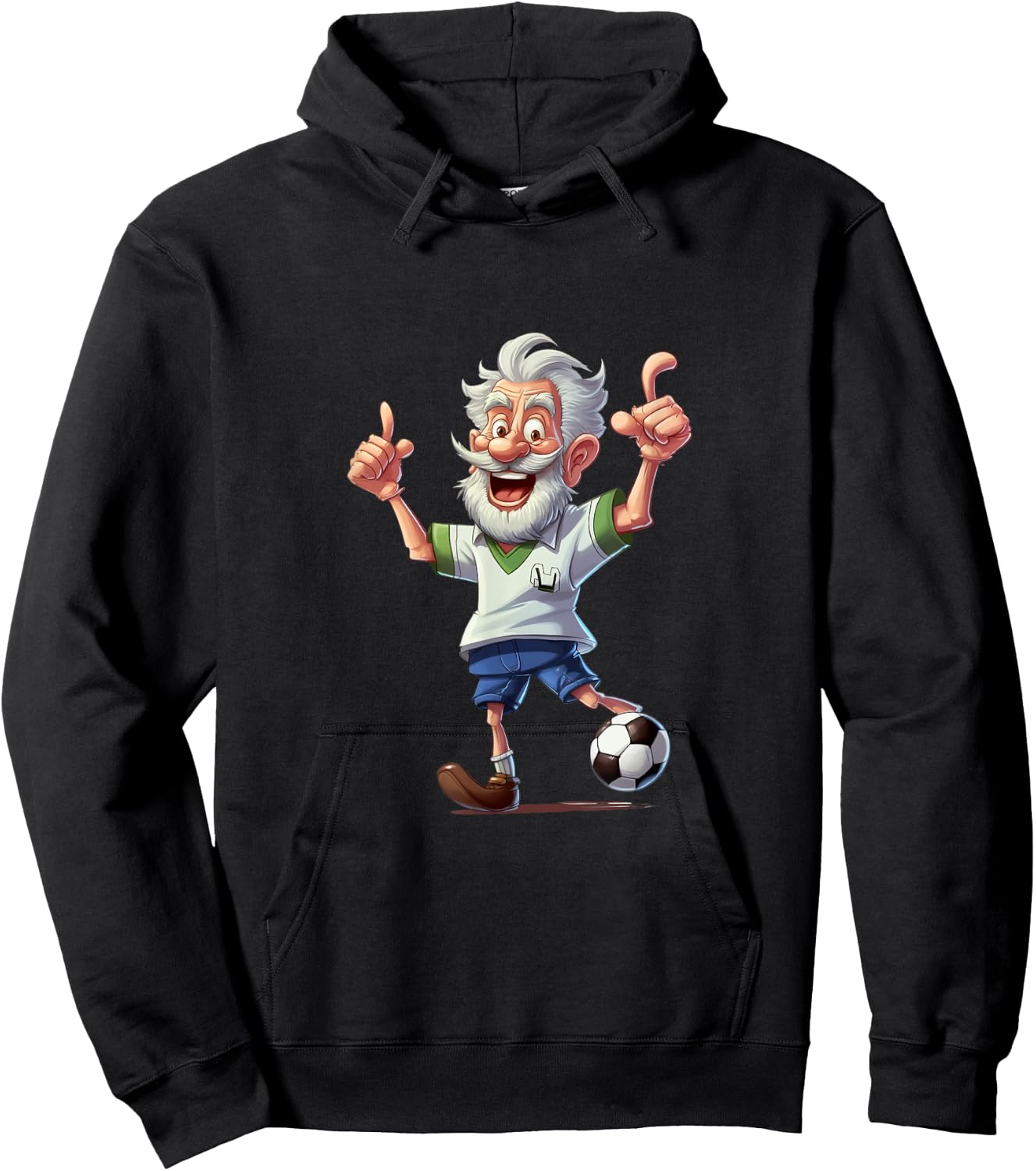 Soccer Grandpa Grandfather Soccer Football Fans Anime Kawaii Hoodie - Hoodie | Black
