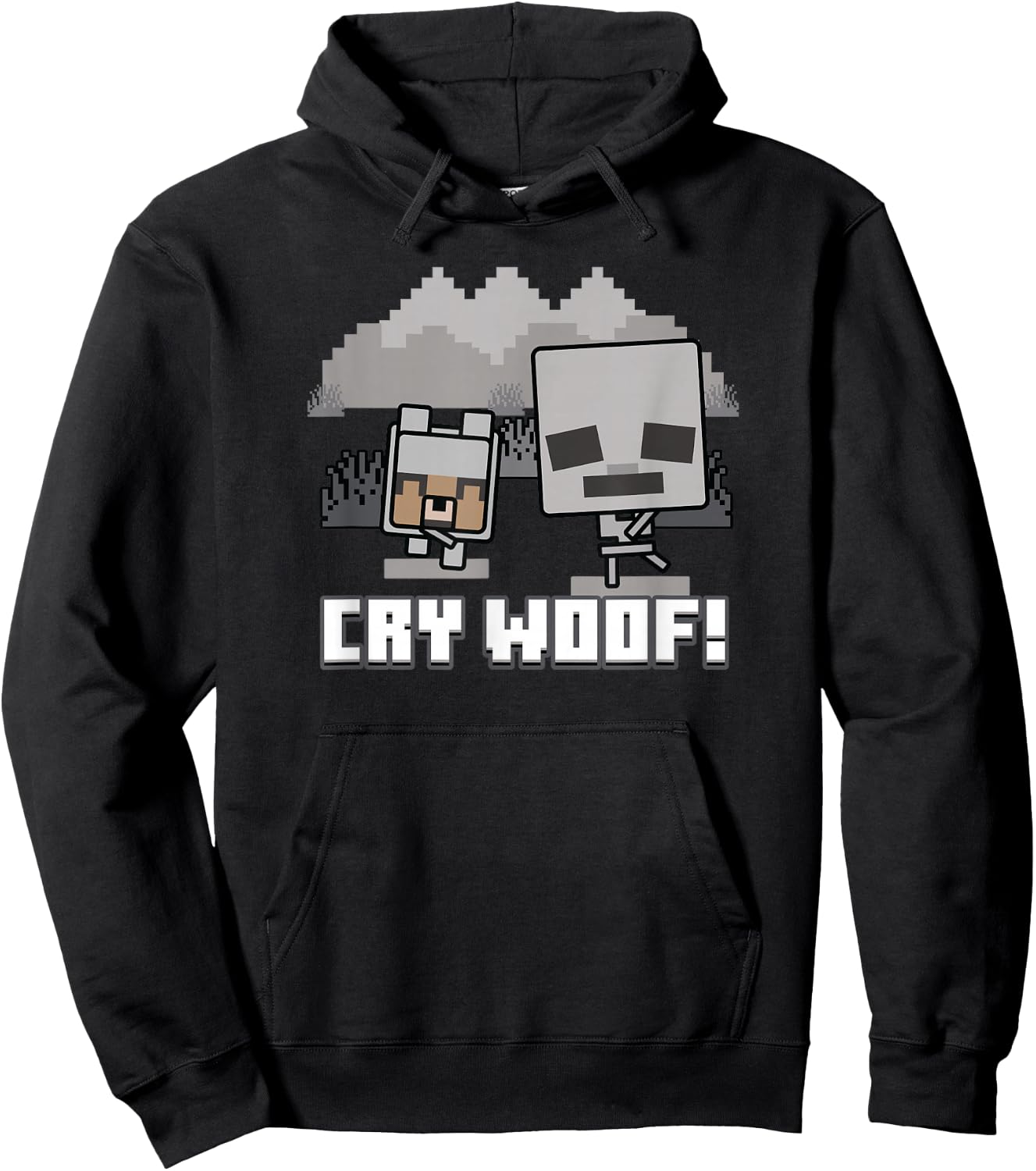 Minecraft Skeleton And Wolf Cry Woof! Poster Hoodie - Hoodie | Black