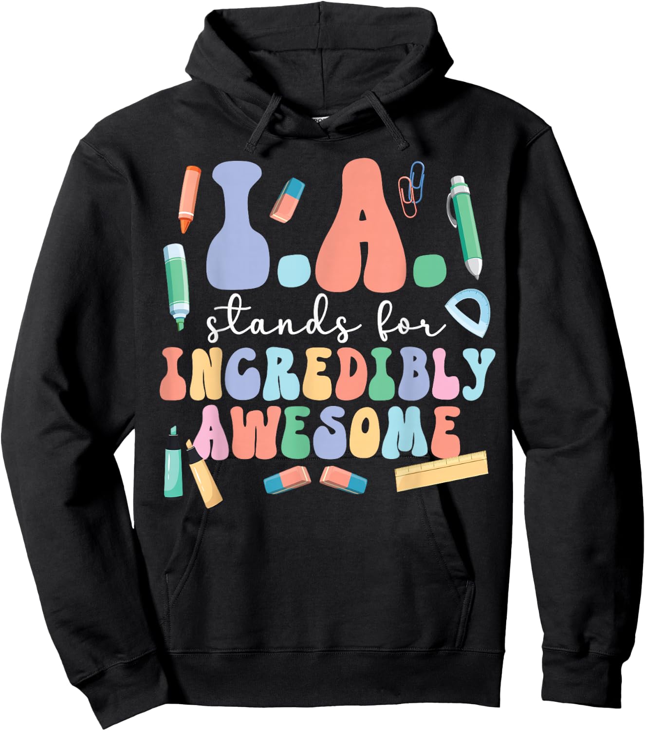 Best Instructional Assistant Groovy Instructional Assistants Hoodie - Hoodie | Black