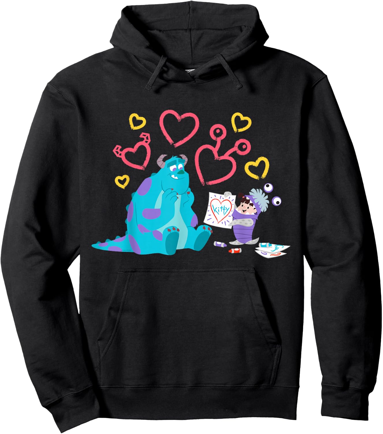 Disney and Pixar’s Monsters, Inc. Sulley Boo Kitty Hearts Hoodie - Hoodie | Black