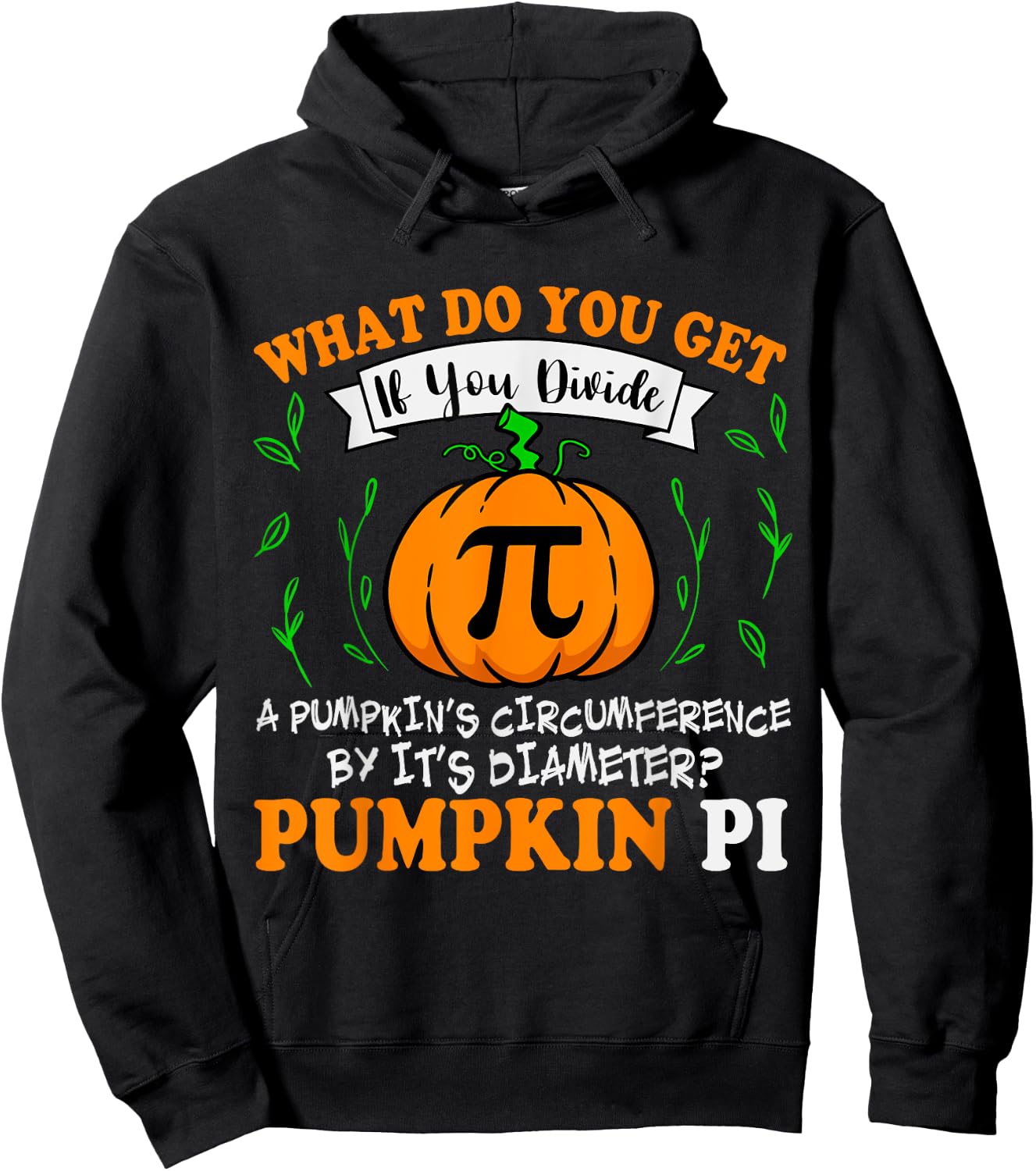 Pumpkin Pi Funny Halloween Thanksgiving Pie Math Pi Day Hoodie - Hoodie | Black