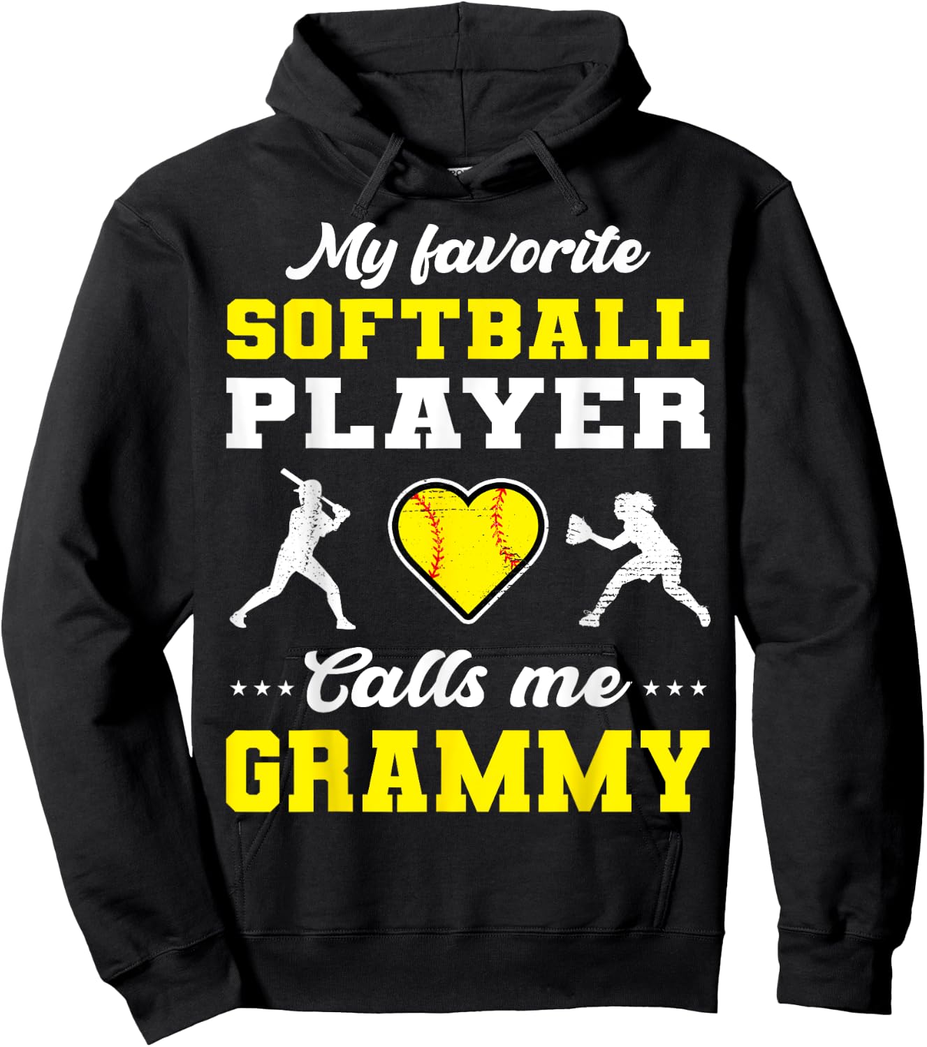 My Favorite Softball Player Calls Me Grammy Mother's Day Hoodie - Hoodie | Black