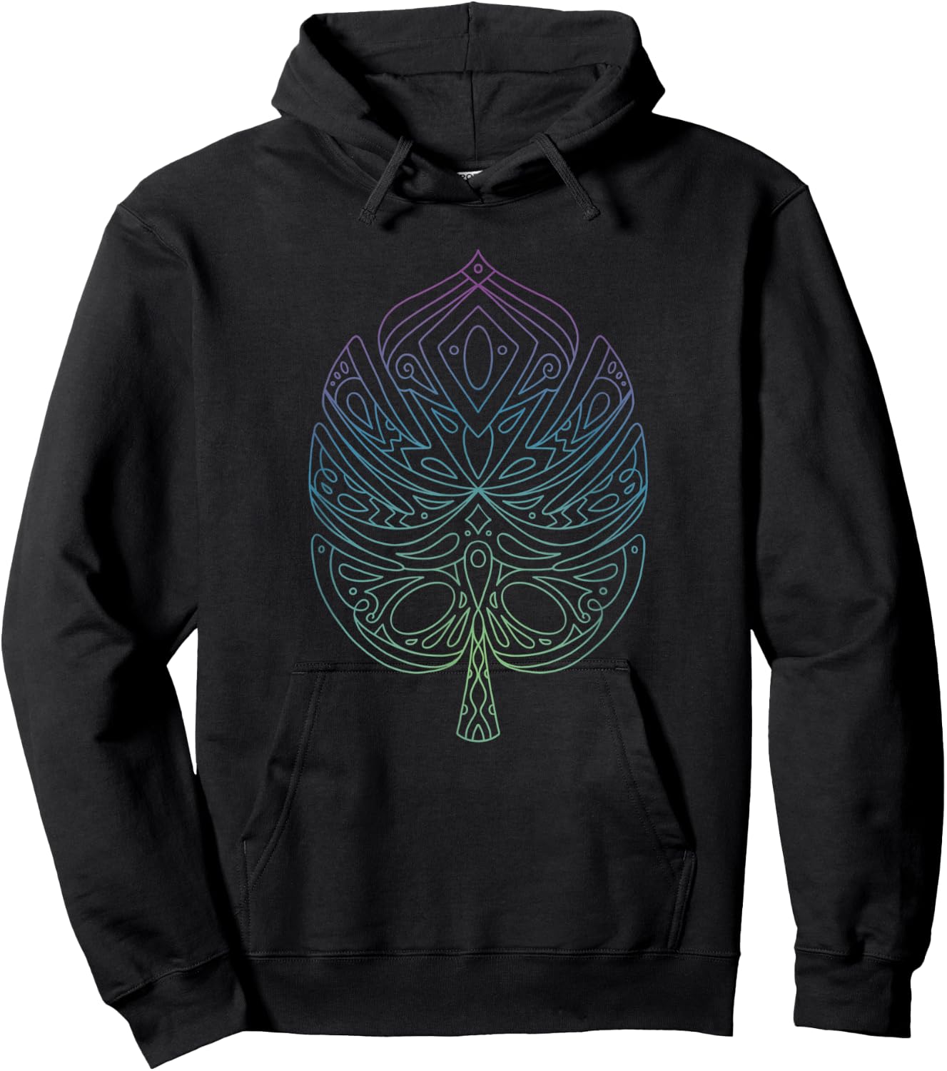 Spiritual Monstera Yoga Meditation Monstera Leaf Hoodie - Hoodie | Black