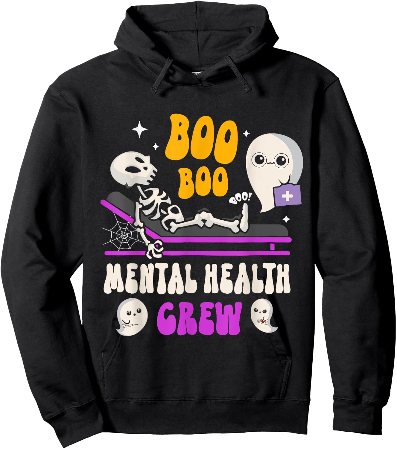 Mental Health Nurse Psych Boo Boo Crew Nursing Halloween Hoodie - Hoodie | Black