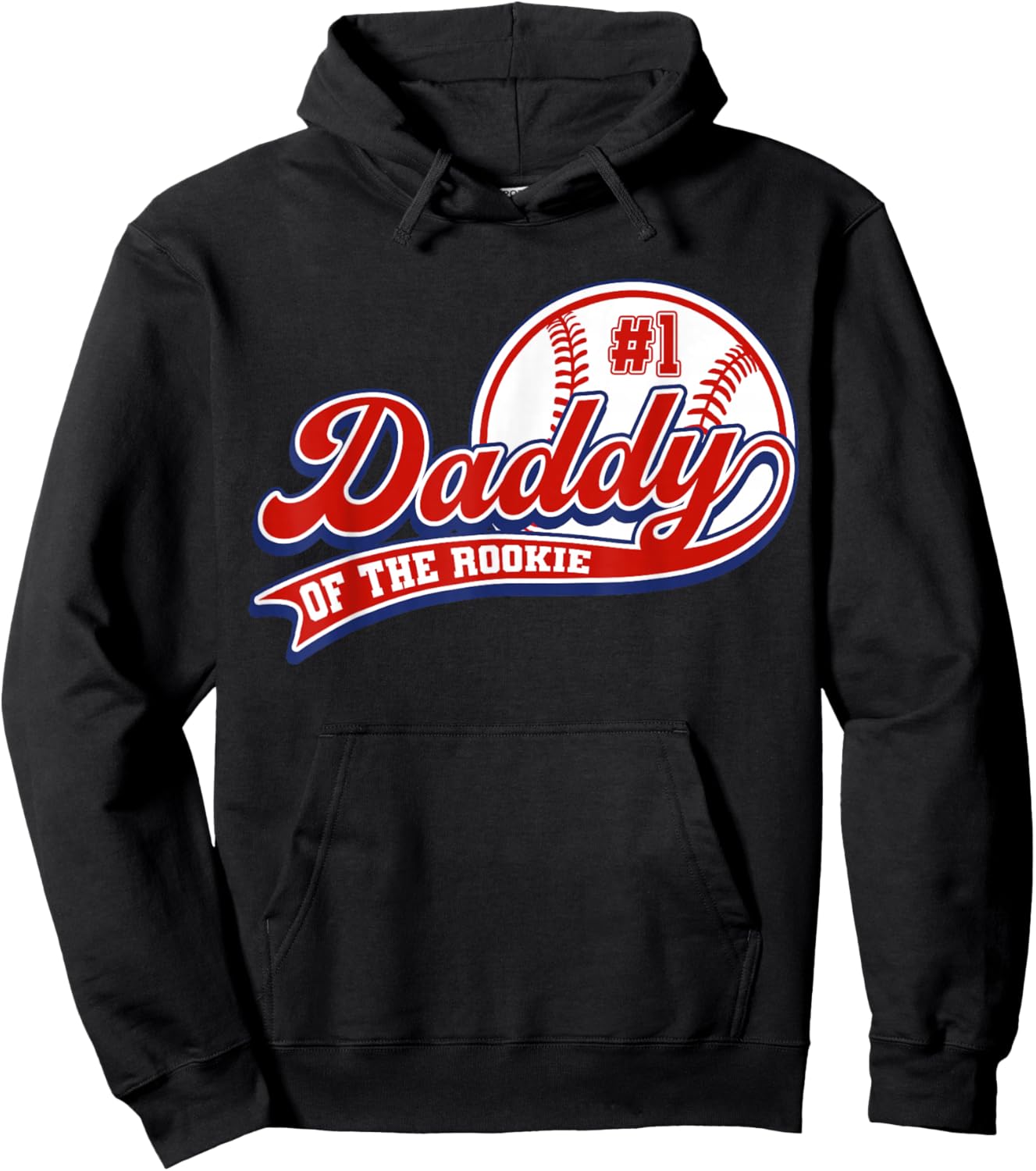 Daddy of Rookie of Year 1st Birthday Baseball Father Sport Hoodie - Hoodie | Black