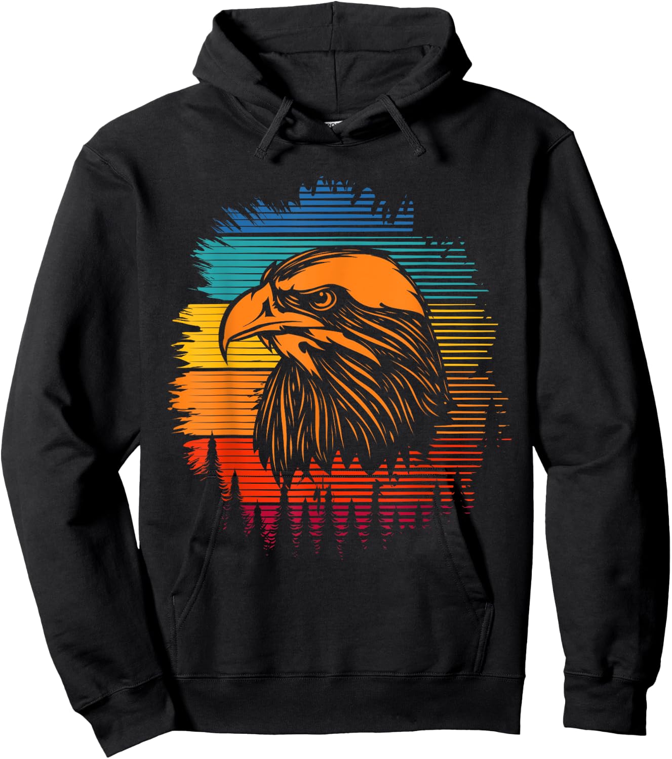 Falcon Retro Men Women Falconry Hunting Falconer Hoodie - Hoodie | Black