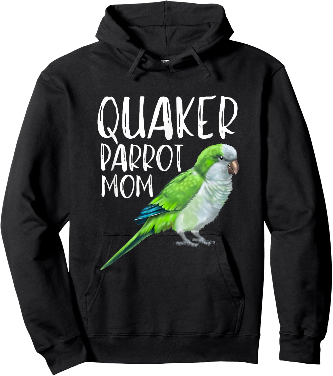 Blue Quaker Parrot Mom Hoodie - Hoodie | Black