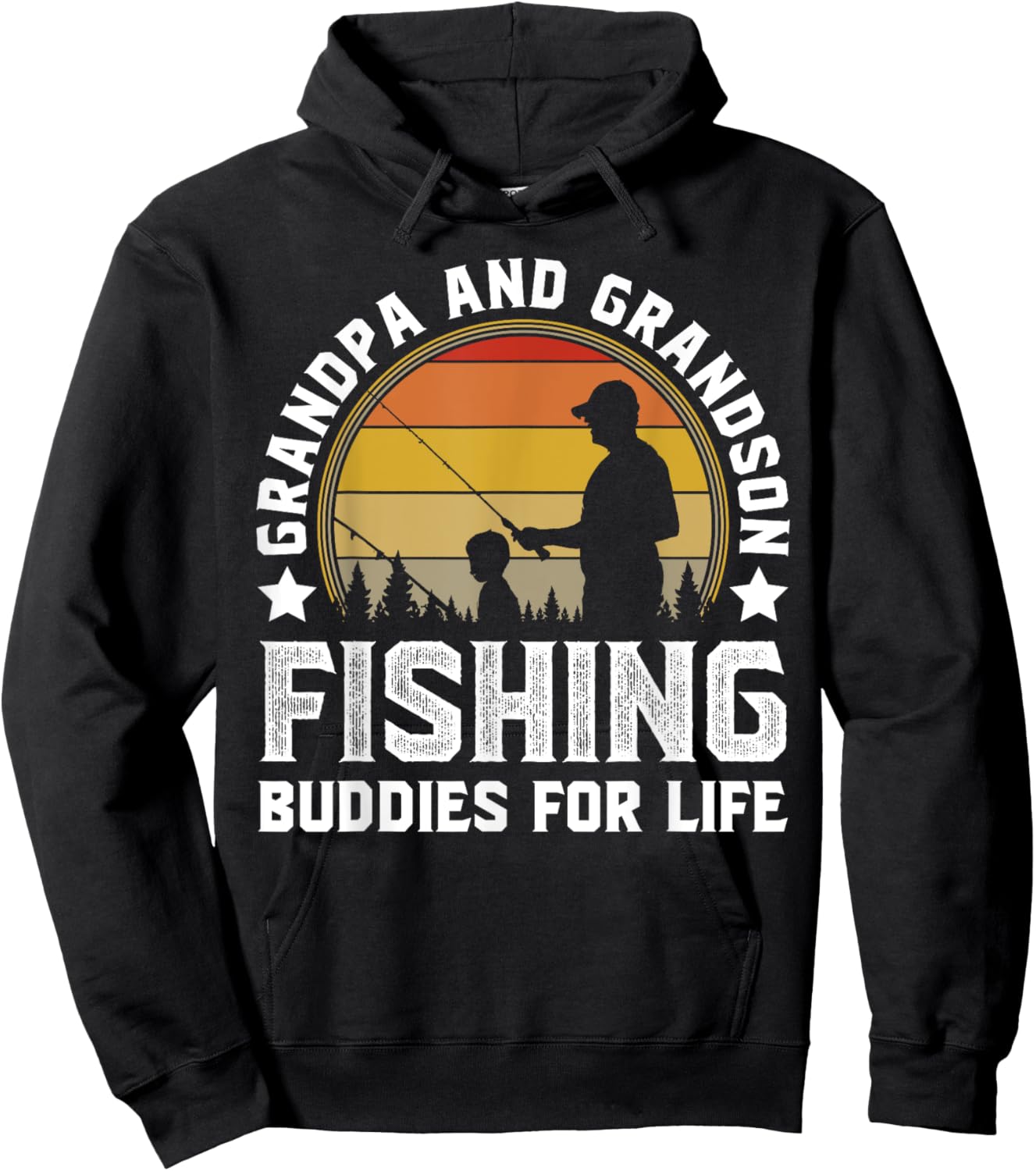 Grandpa and Grandson Fishing Buddies for Life - Matching Hoodie - Hoodie | Black