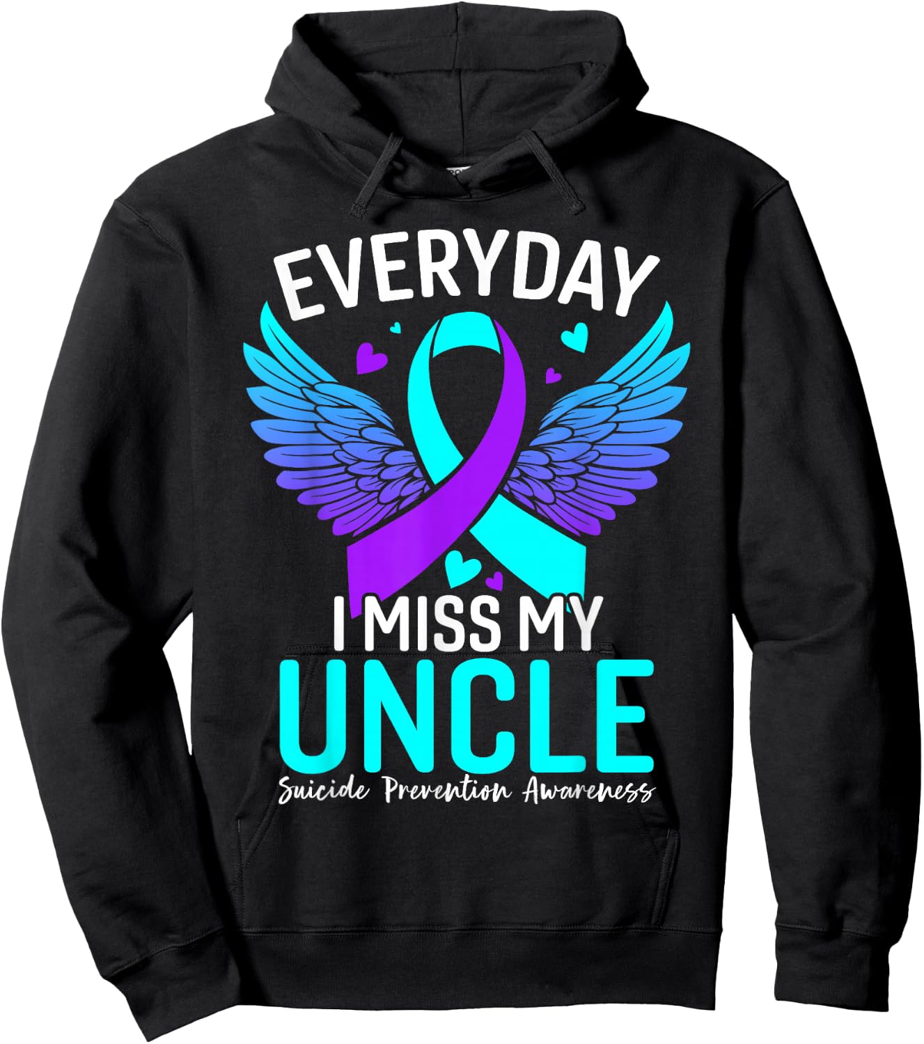 Suicide Awareness Shirt Uncle Suicide Prevention Awareness Hoodie - Hoodie | Black