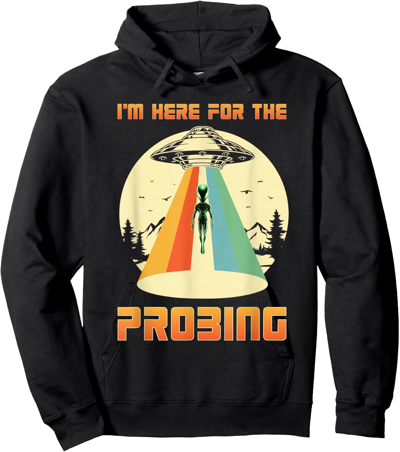 I'm Here For The Probing Alien Hoodie - Hoodie | Black
