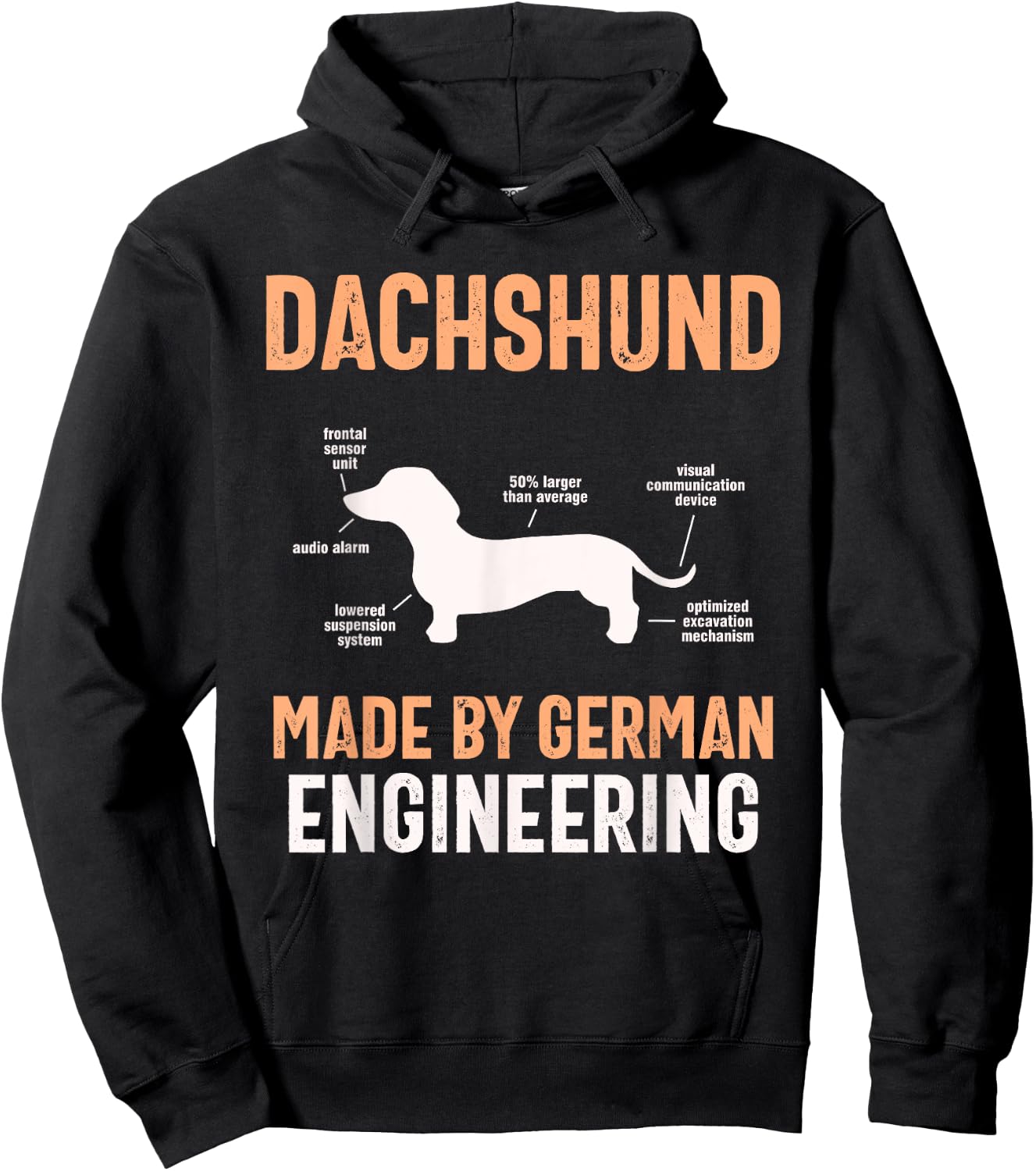 Dachshund Made By German Engineering Dachshunds Dachshund Hoodie - Hoodie | Black