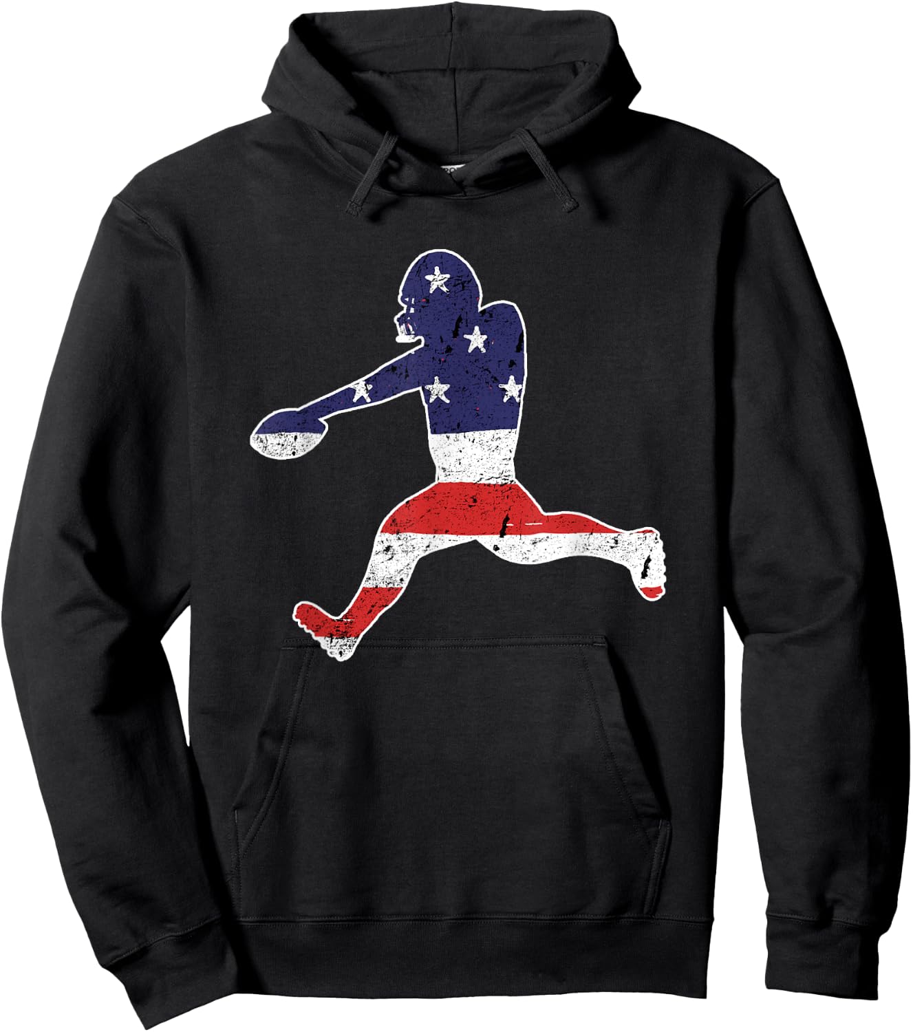 Football Player Vintage Football Punter Flag Hoodie - Hoodie | Black