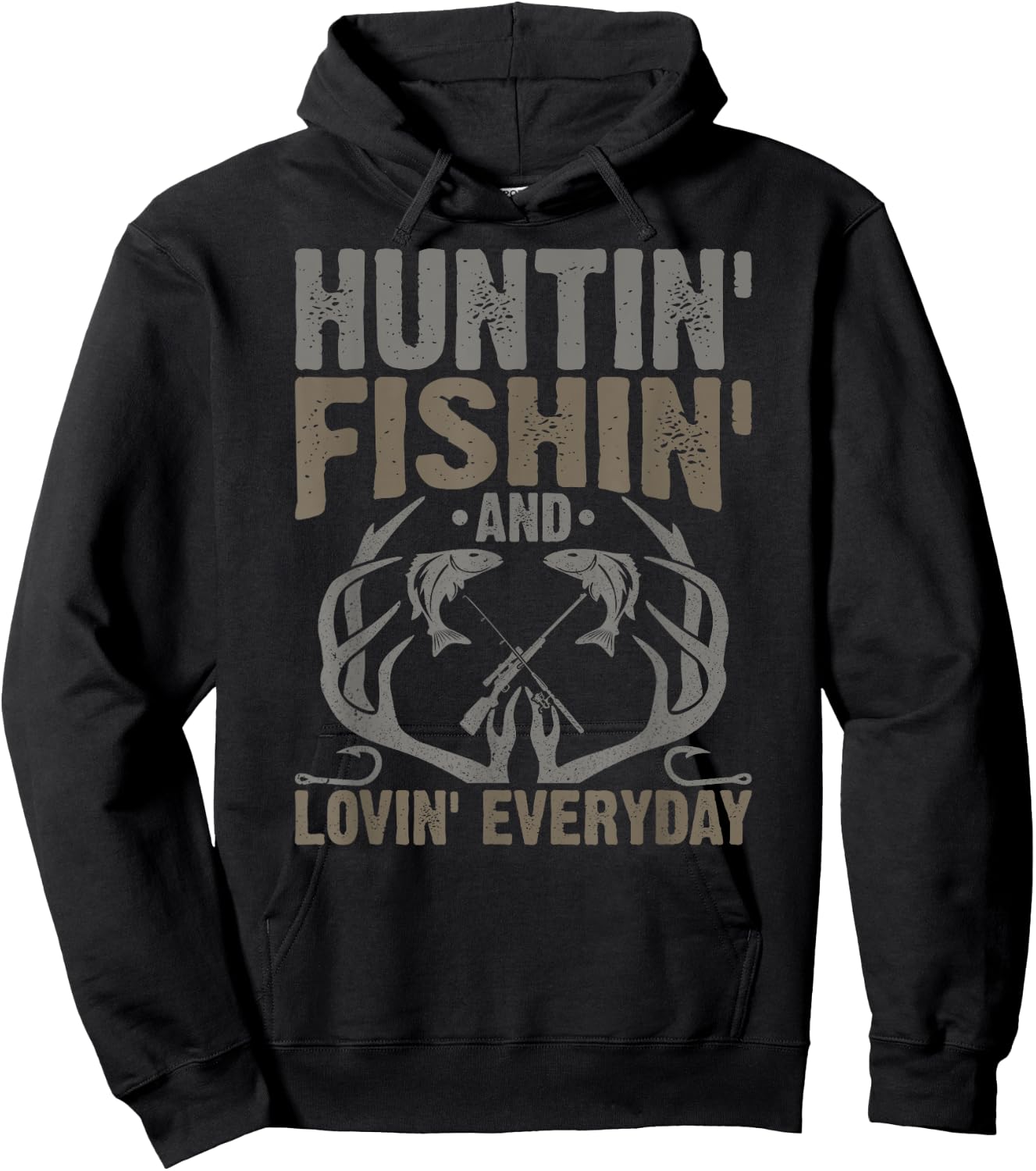 Hunting Fishing Loving Every Day Fathers Day Camo Hoodie - Hoodie | Black