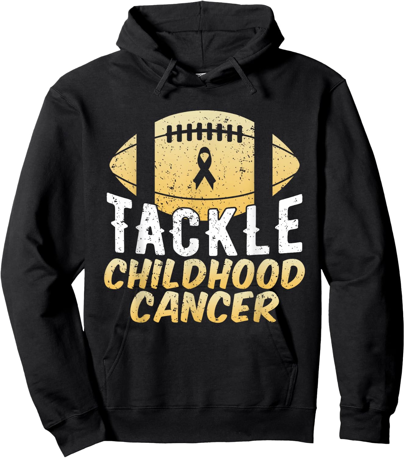 Childhood Cancer Awareness Tackle Childhood Cancer Football Hoodie - Hoodie | Black