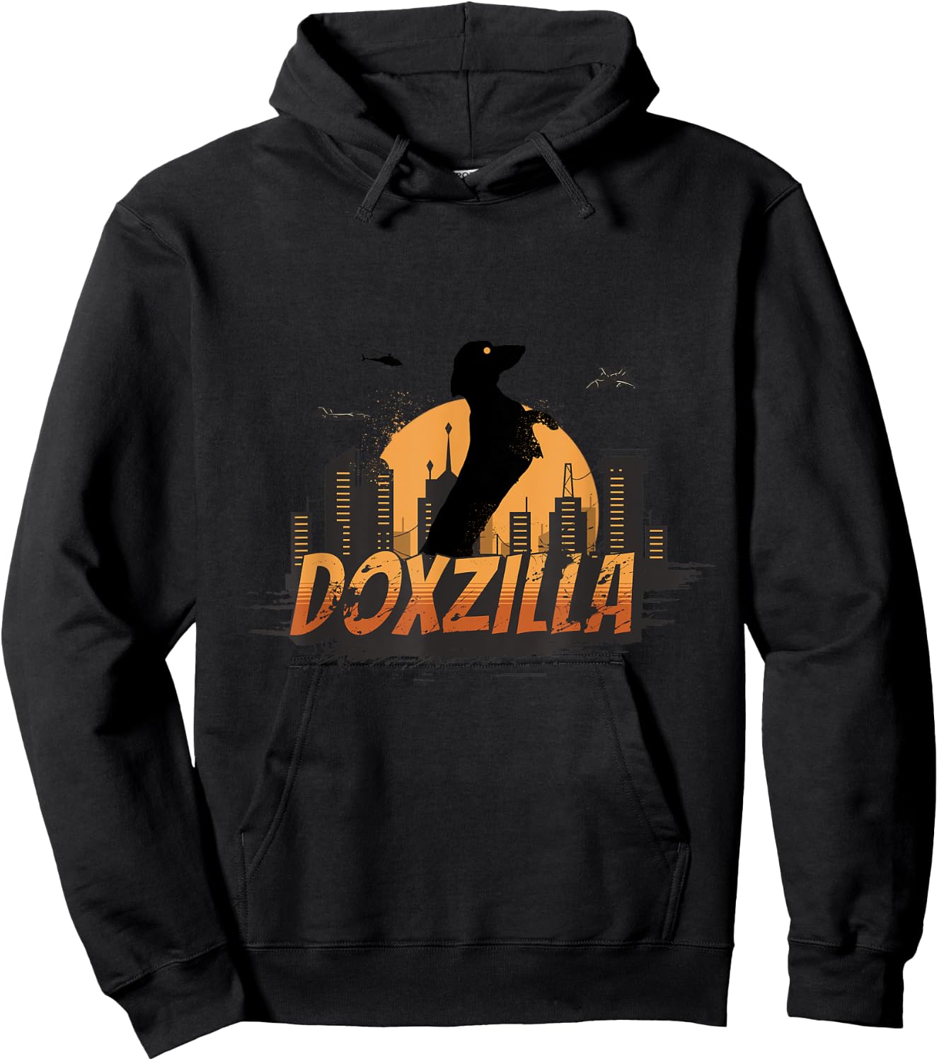 Doxzilla Funny Wiener Dog Dachshund Zilla Monster Funny Women Kids Hoodie - Hoodie | Black