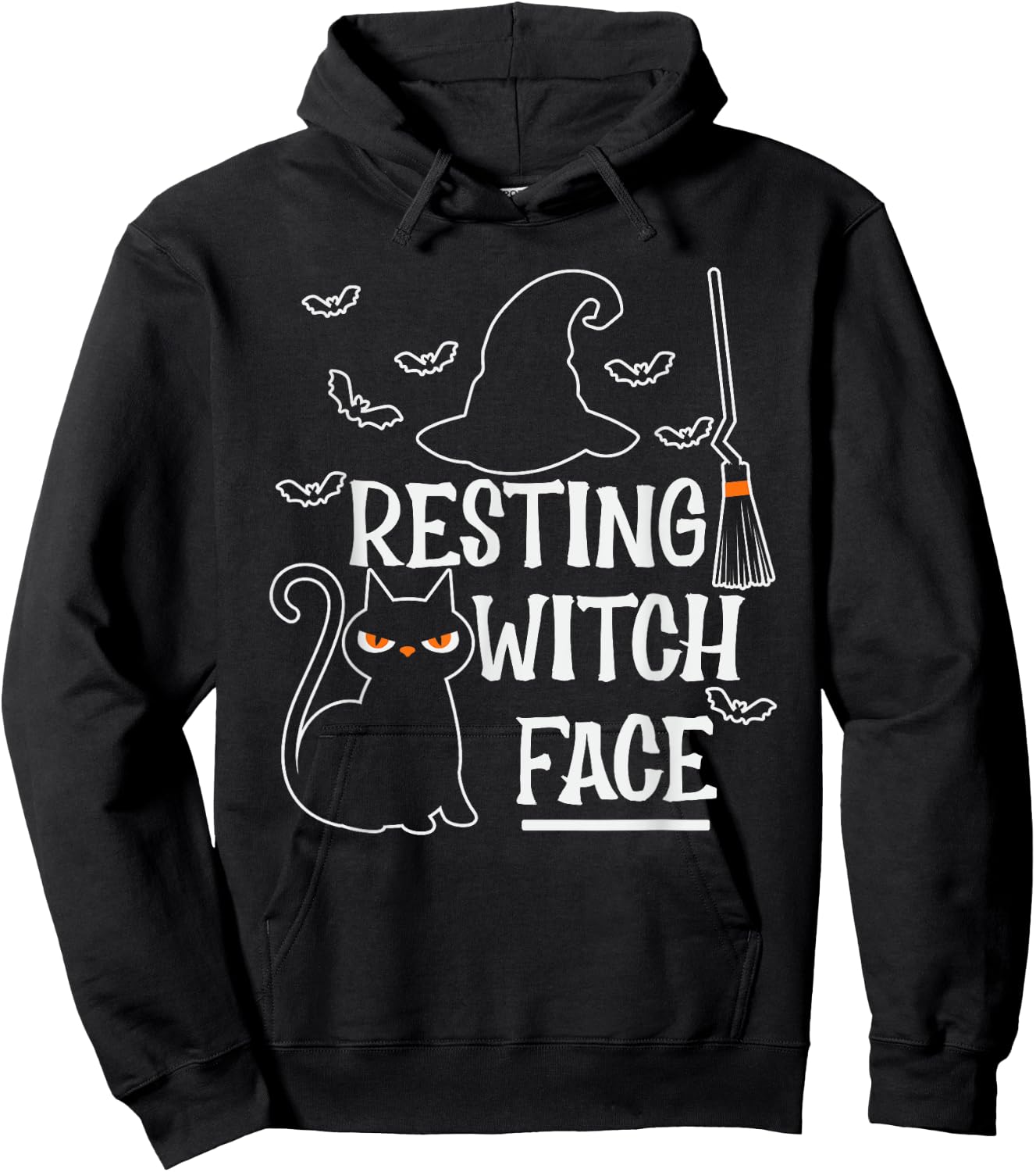 Resting Witch Face Halloween Design Hoodie - Hoodie | Black