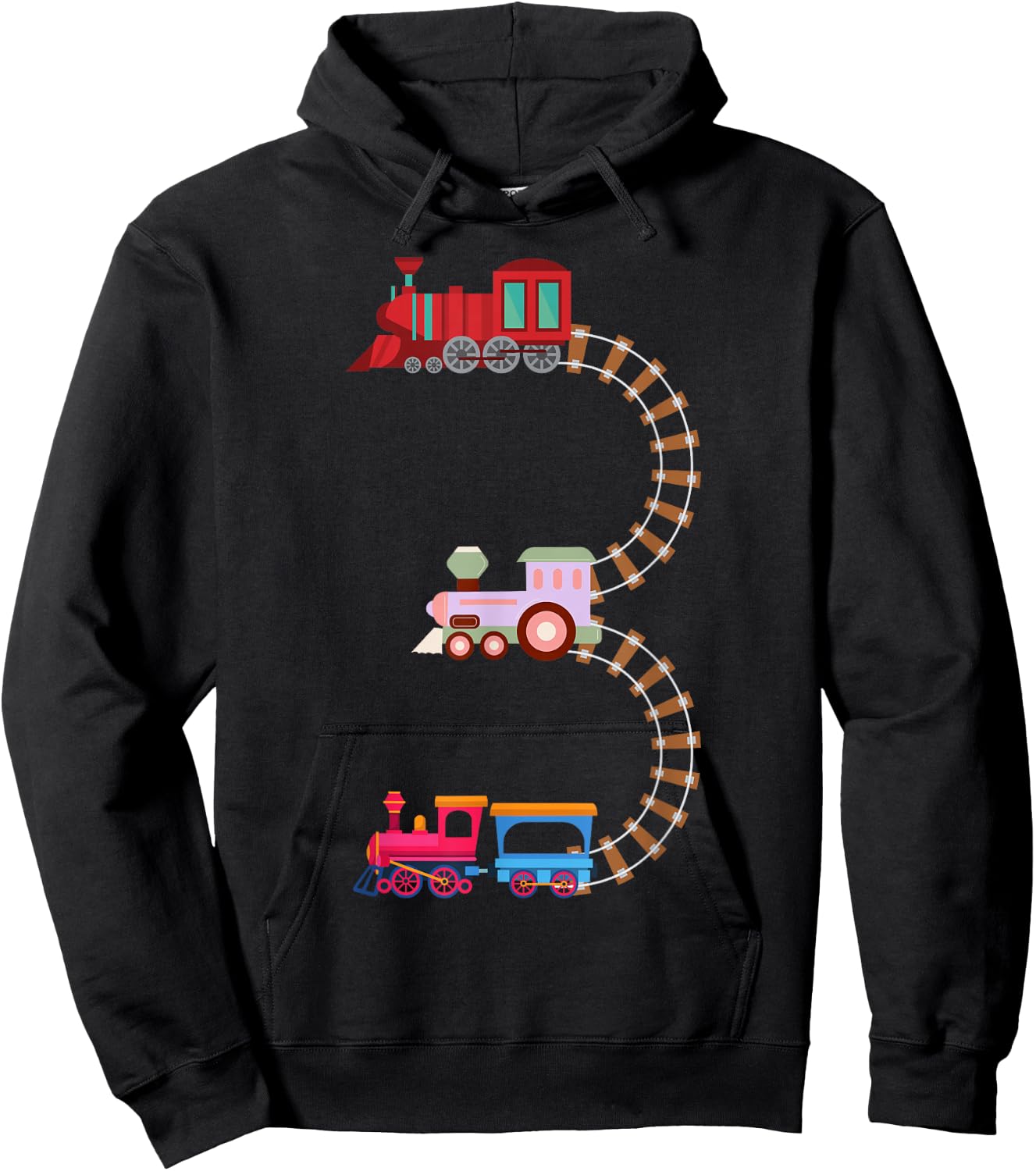 Kids Train 3rd Birthday Fun Train Theme 3rd Birthday Party Hoodie - Hoodie | Black
