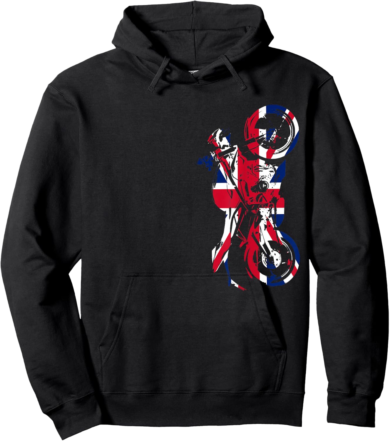 Street Triple Motorcycle Union Jack Hoodie - Hoodie | Black