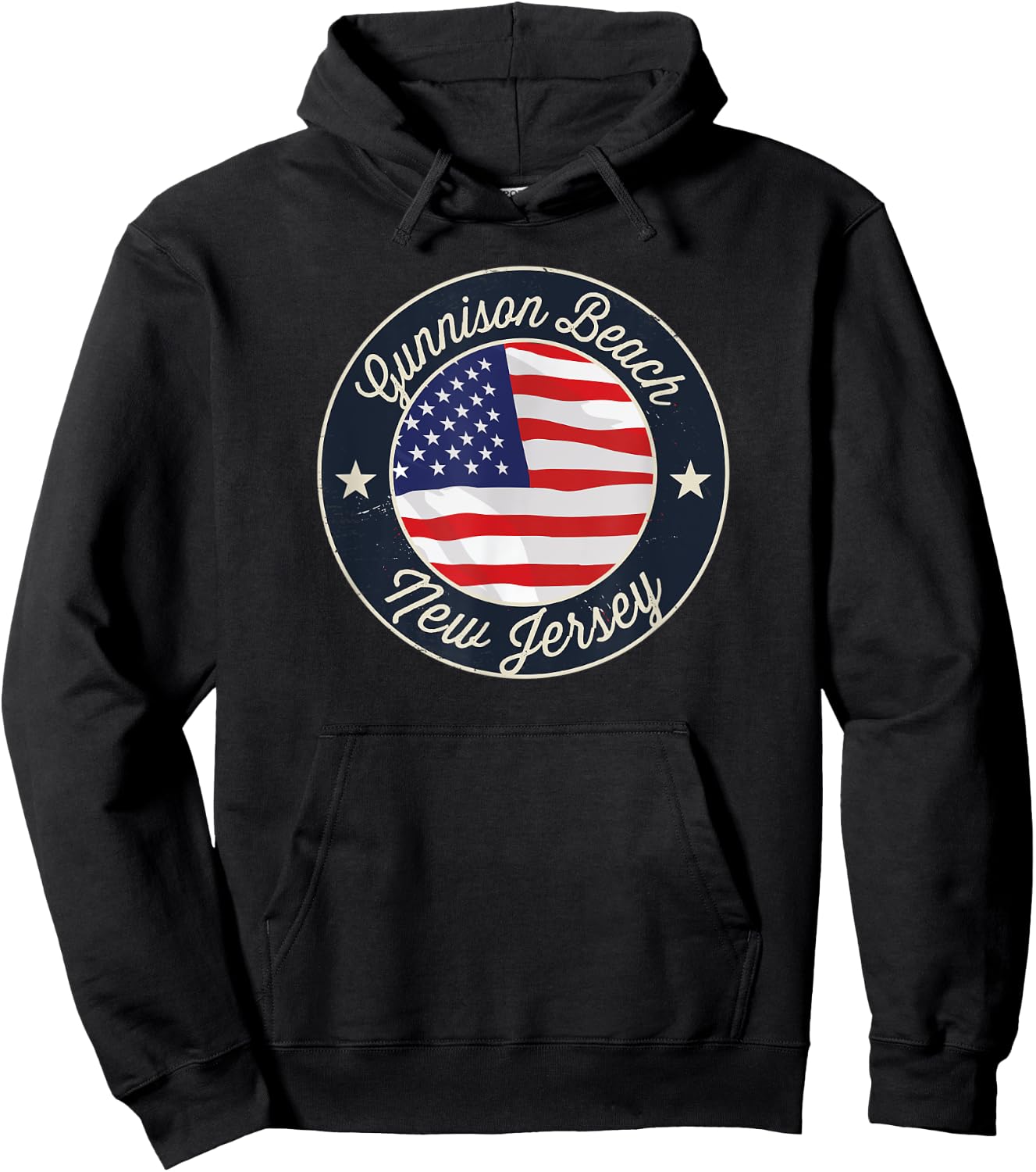 Gunnison Beach - Patriotic New Jersey Souvenir Women Kids Men Hoodie - Hoodie | Black