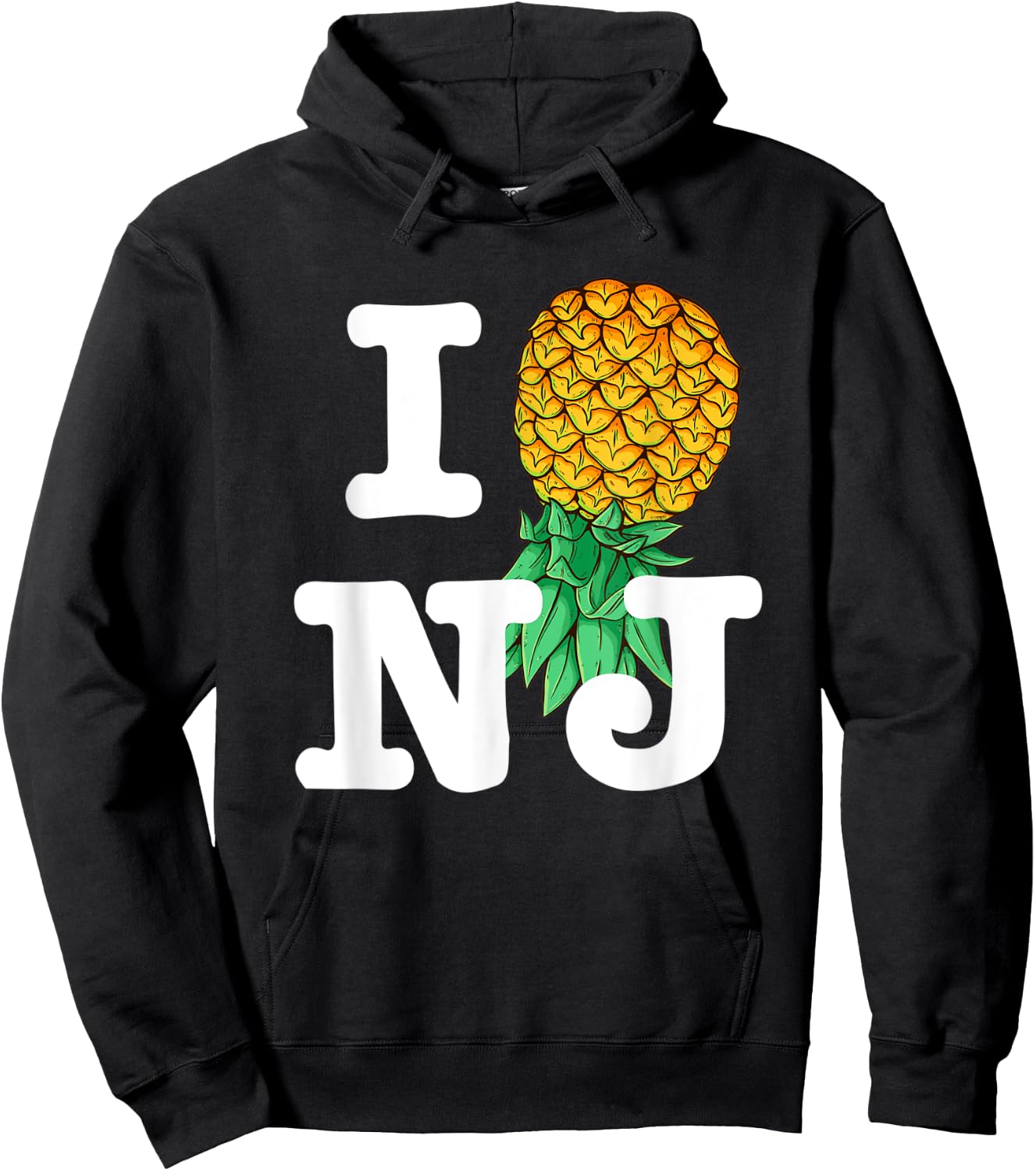 Upside Down Pineapple Subtle New Jersey NJ Funny Swinger Hoodie - Hoodie | Black