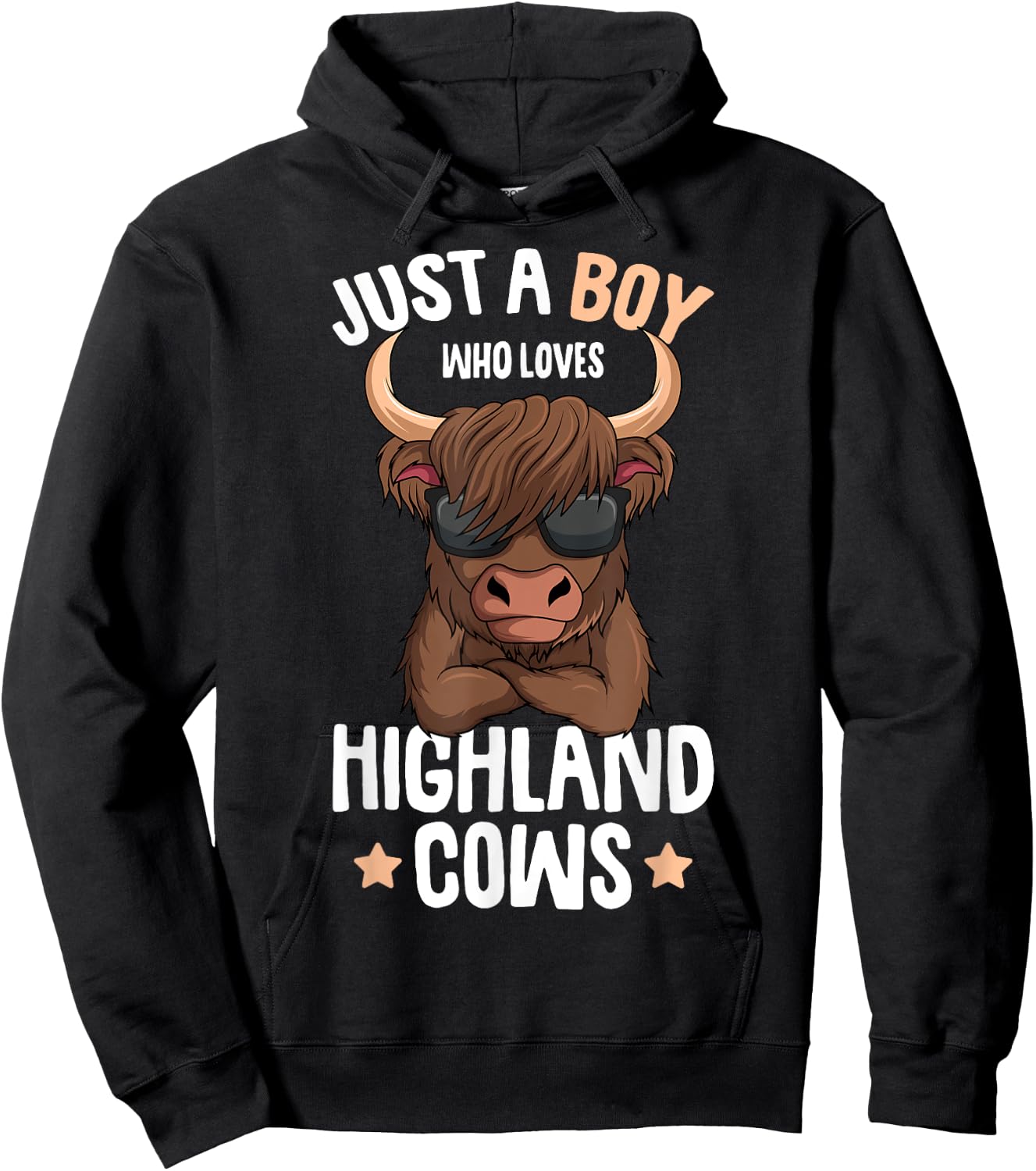 Just A Boy Who Loves Highland Cows Kids Hoodie - Hoodie | Black