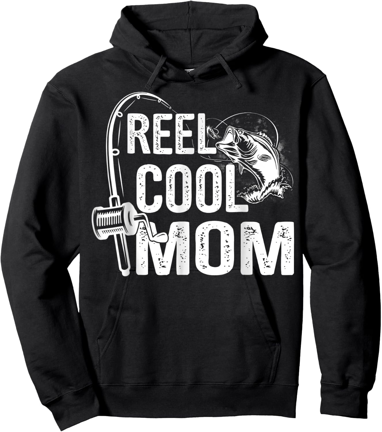 Reel Cool Mom Fisherwoman Fishing Lover For Mother's Day Hoodie - Hoodie | Black