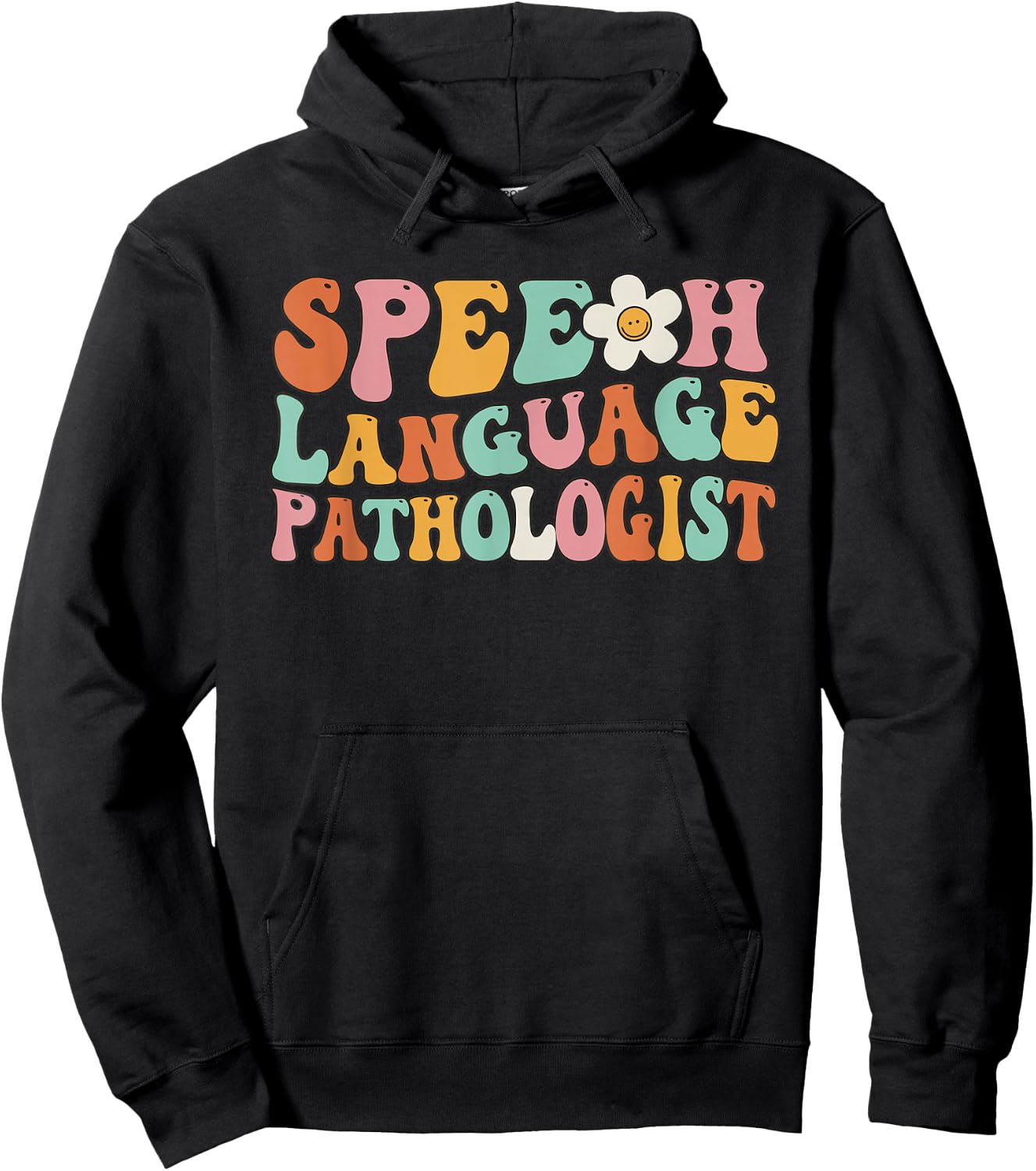 Speech Therapy Retro Groovy Speech Language Pathologist SLP Hoodie - Hoodie | Black