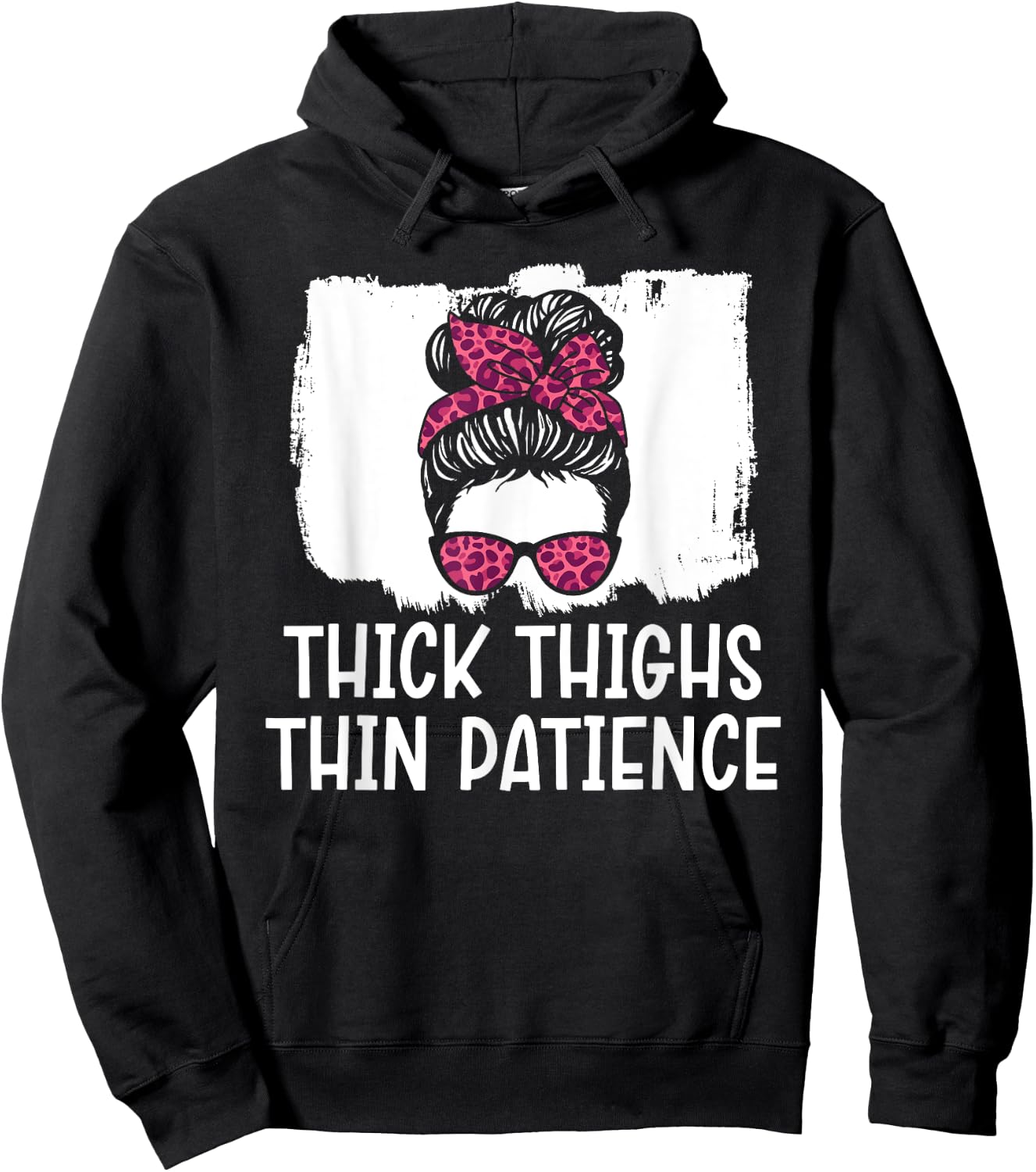Thick Thighs Thin Patience Gym Fitness Workout Exercise Hoodie - Hoodie | Black
