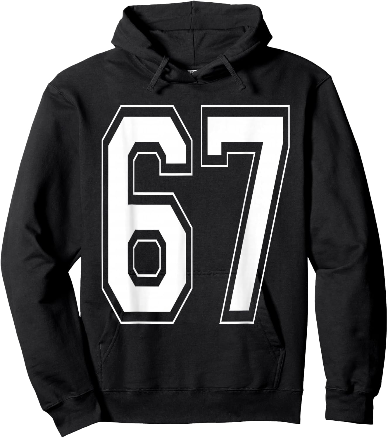 Number 67 Baseball Football Soccer Numbered Jersey Hoodie - Hoodie | Black