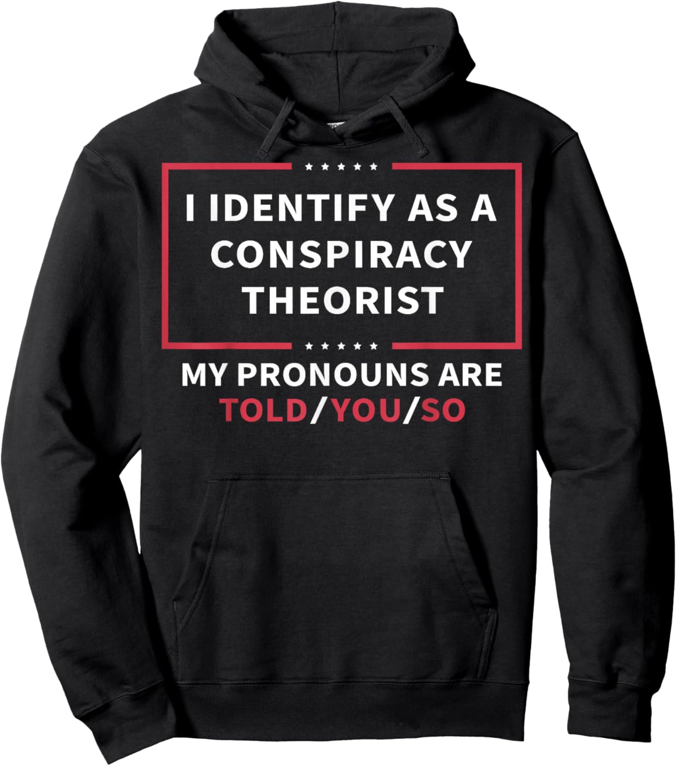I Identify As A Conspiracy Theorist My Pronouns are Told You Small Hoodie - Hoodie | Black