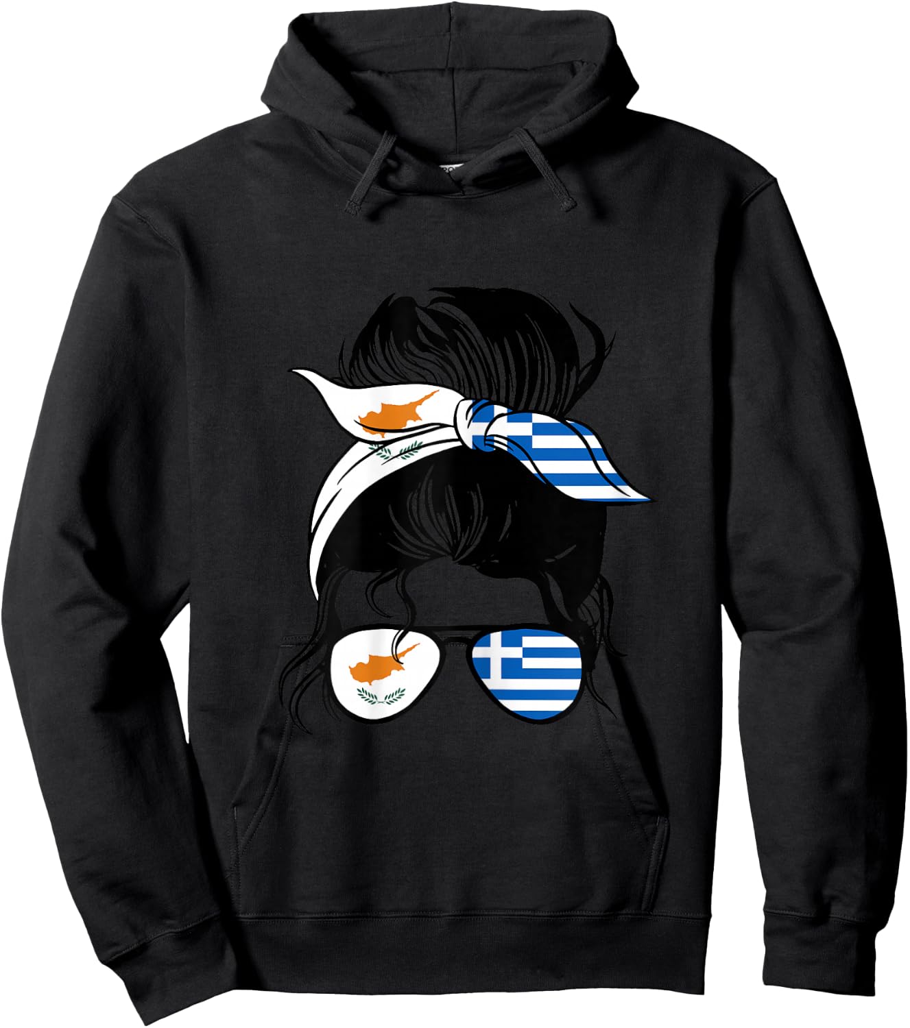 Half Cypriot half Greek Roots Cyprus and Greece Heritage Hoodie - Hoodie | Black