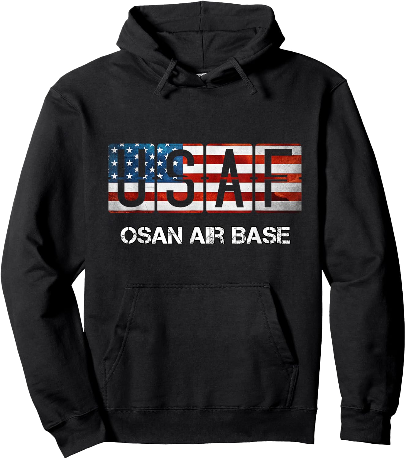 Osan Air Base US Flag Hoodie - Hoodie | Black