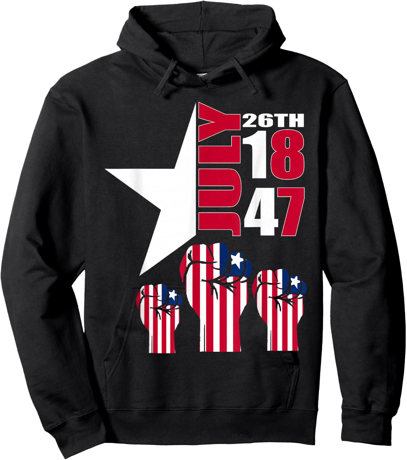 July 26 Liberia Independence Day Love Liberia Flag Fist Hoodie - Hoodie | Black
