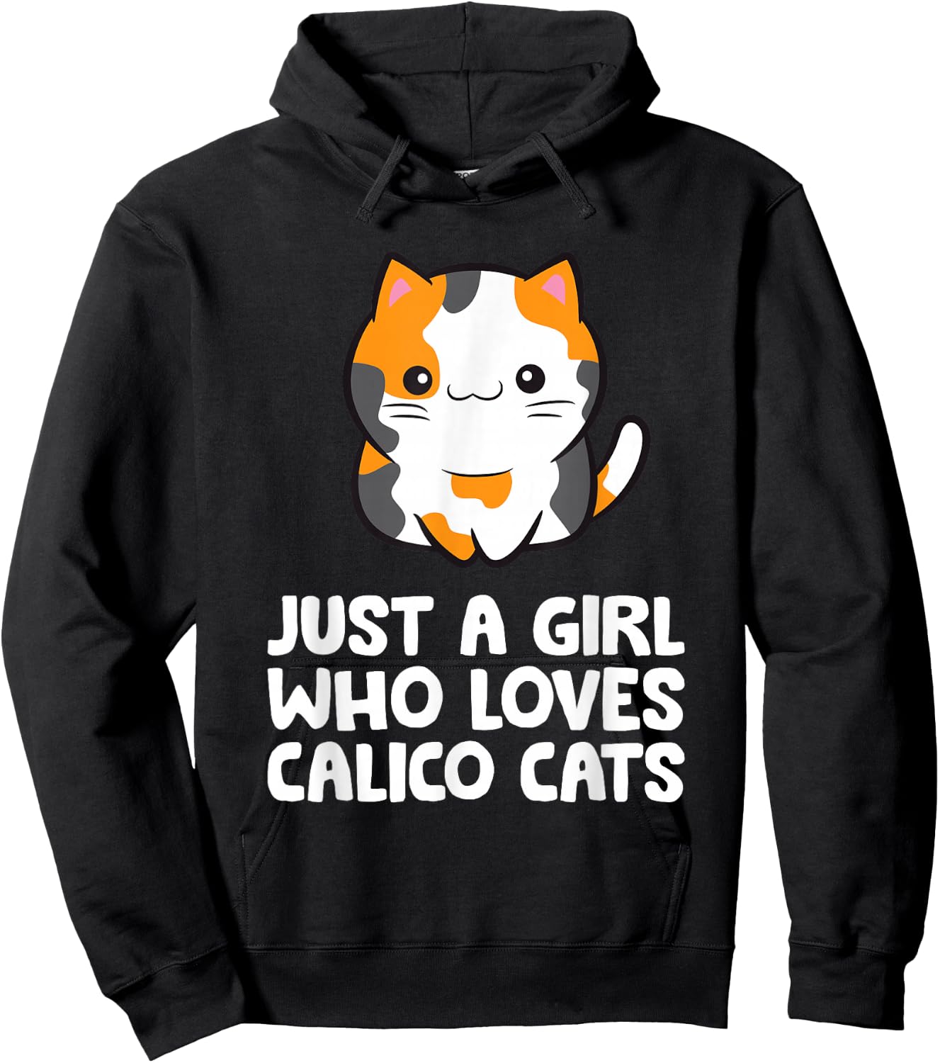 Just a Girl Who Loves Calico Cats Hoodie - Hoodie | Black