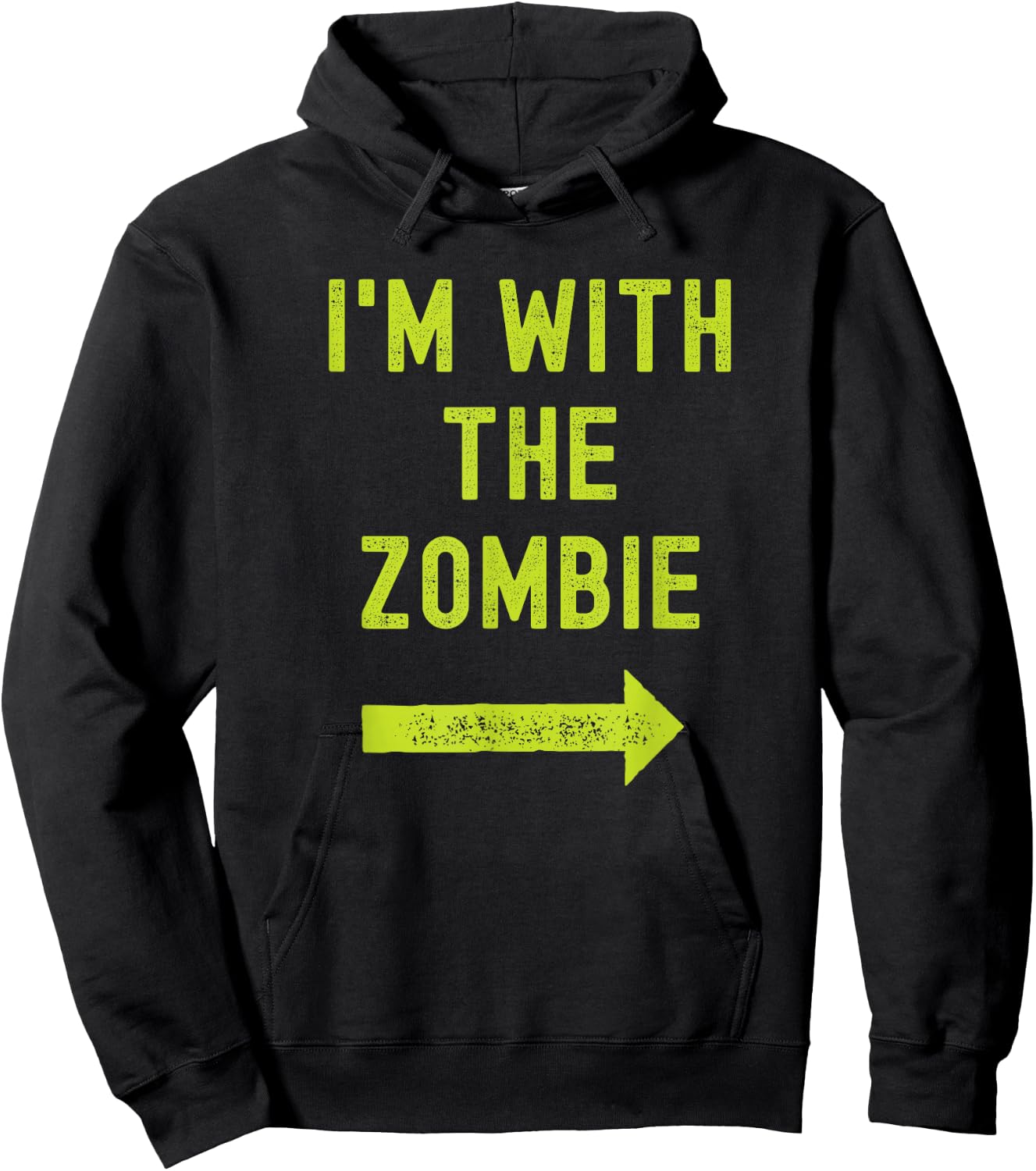 Funny I'm with the Zombie Easy Couples Halloween Costume Hoodie - Hoodie | Black