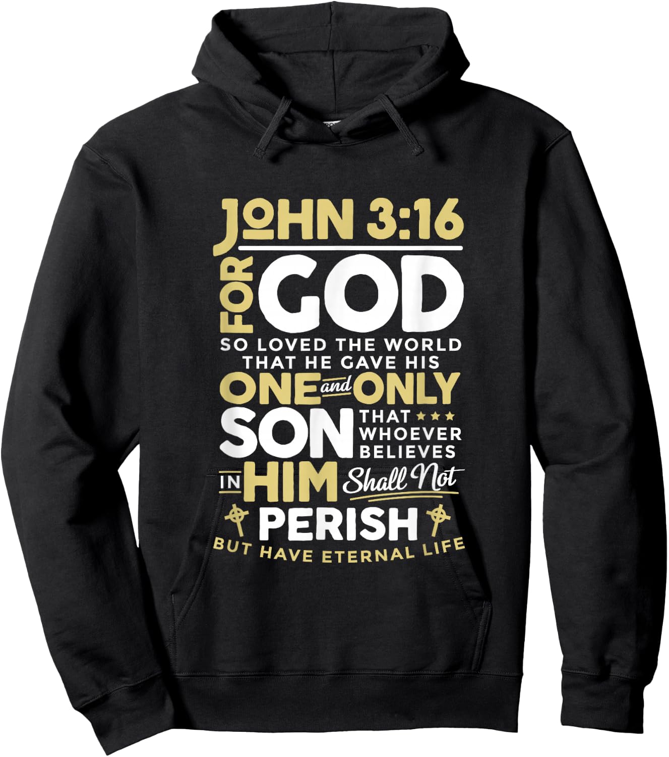 John 3:16 God So Loved The World Christian Hoodie - Hoodie | Black