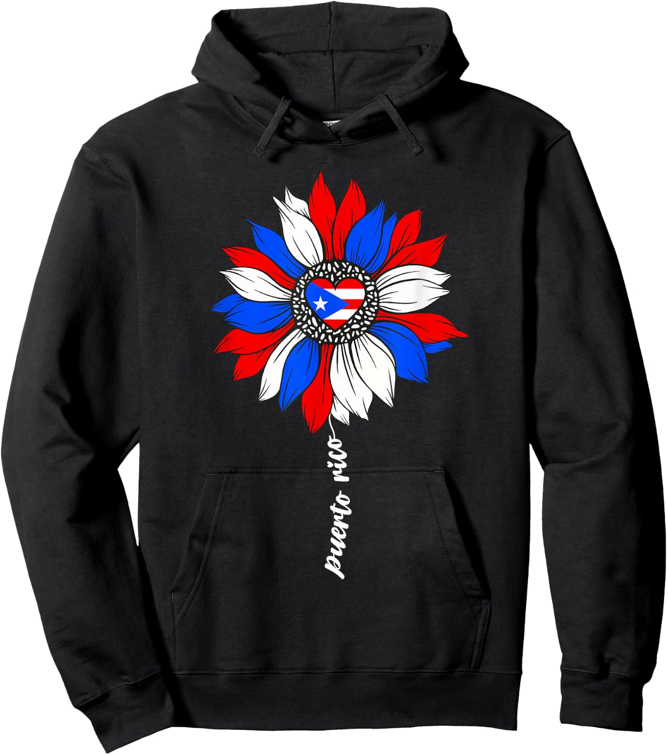Puerto Rican Sunflower Heritage Puerto Rico PR Flag Boricua Hoodie - Hoodie | Black