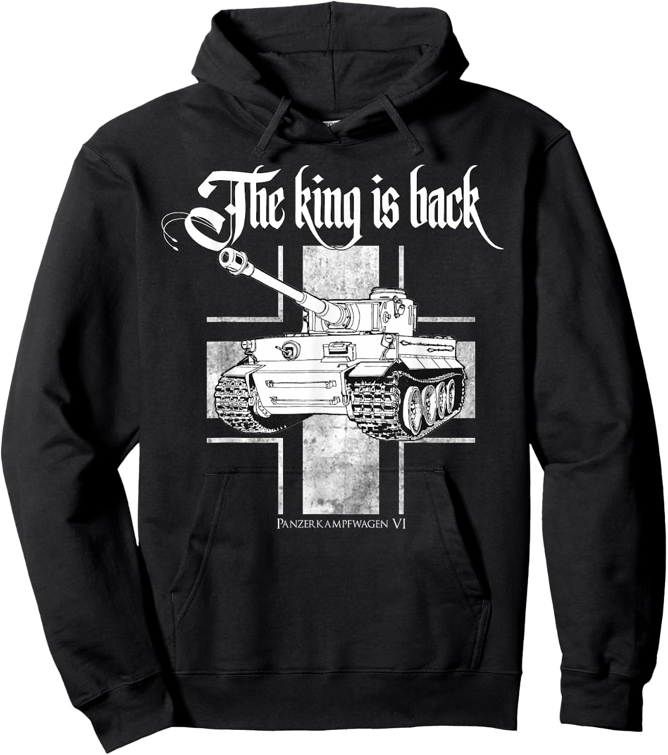 German King Tiger tank soldier WWII. warrior Hoodie - Hoodie | Black