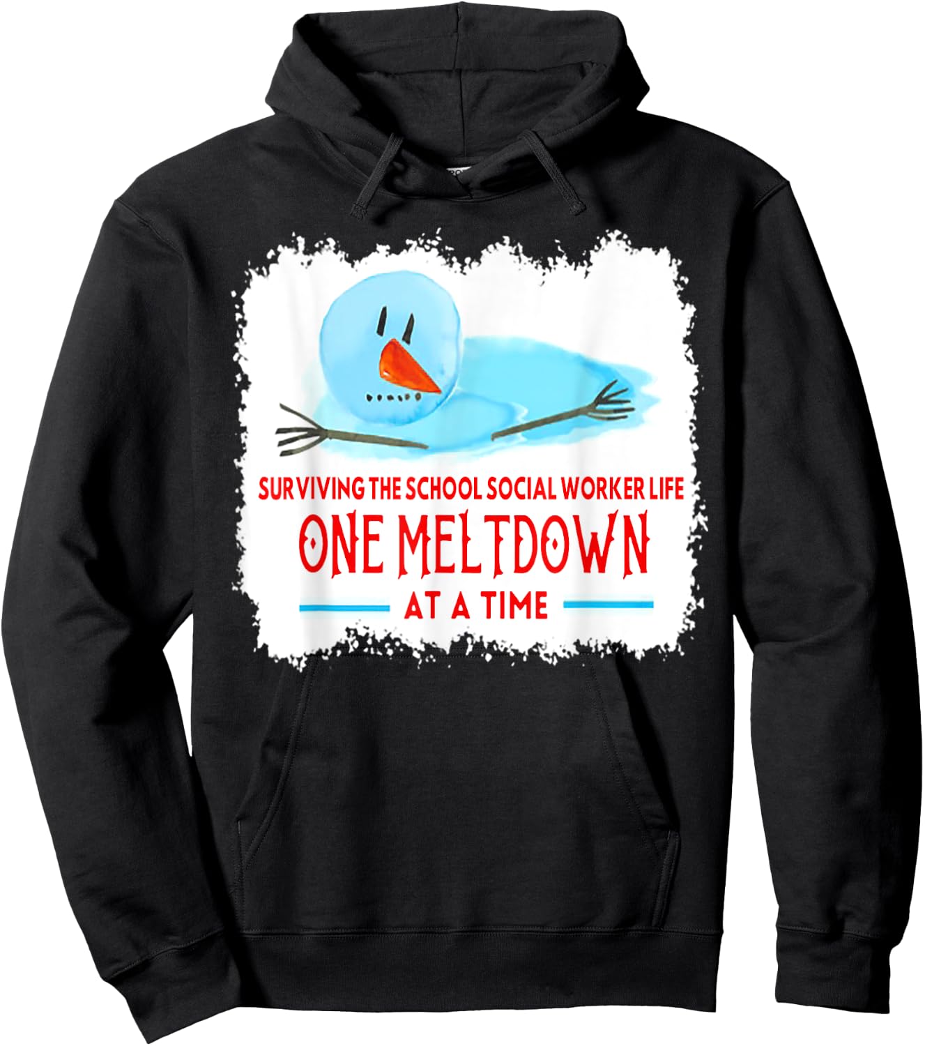 Surviving The School Social Worker Life Snowman Christmas Hoodie - Hoodie | Black