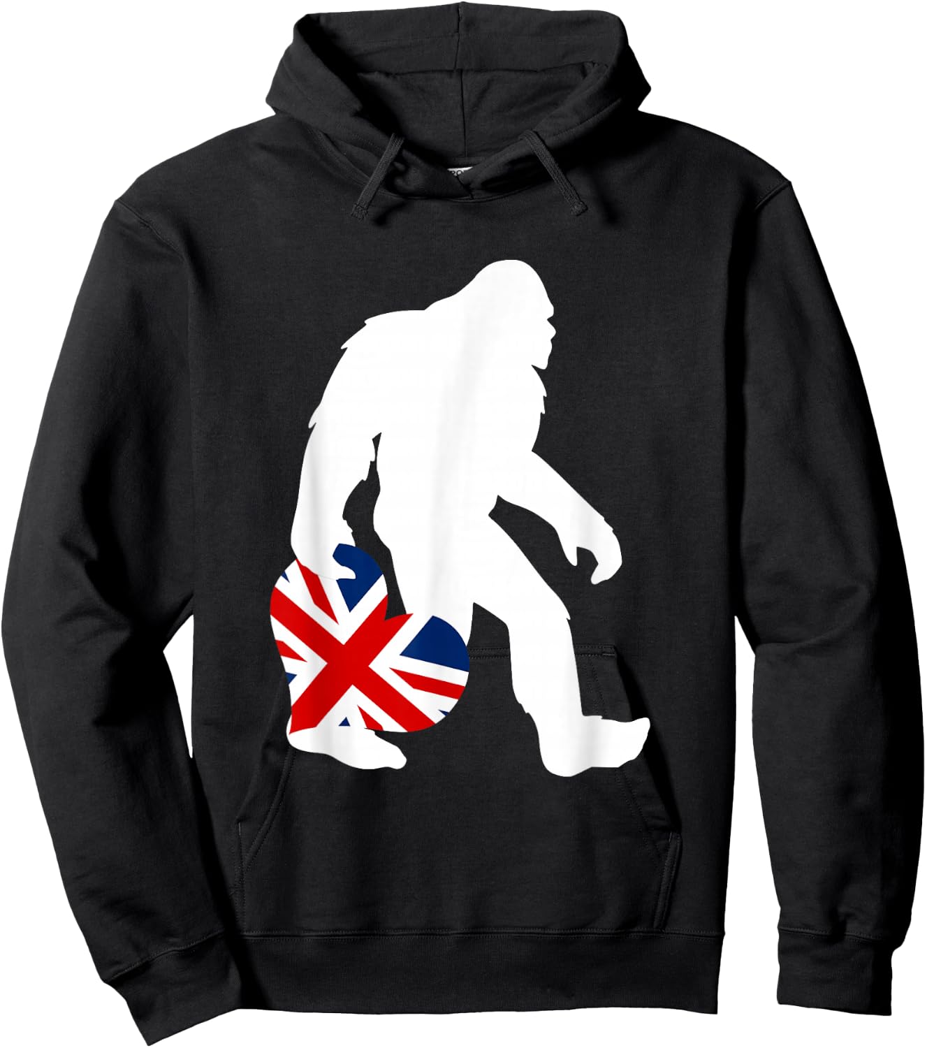 Funny British Bigfoot United Kingdom Flag Hoodie - Hoodie | Black