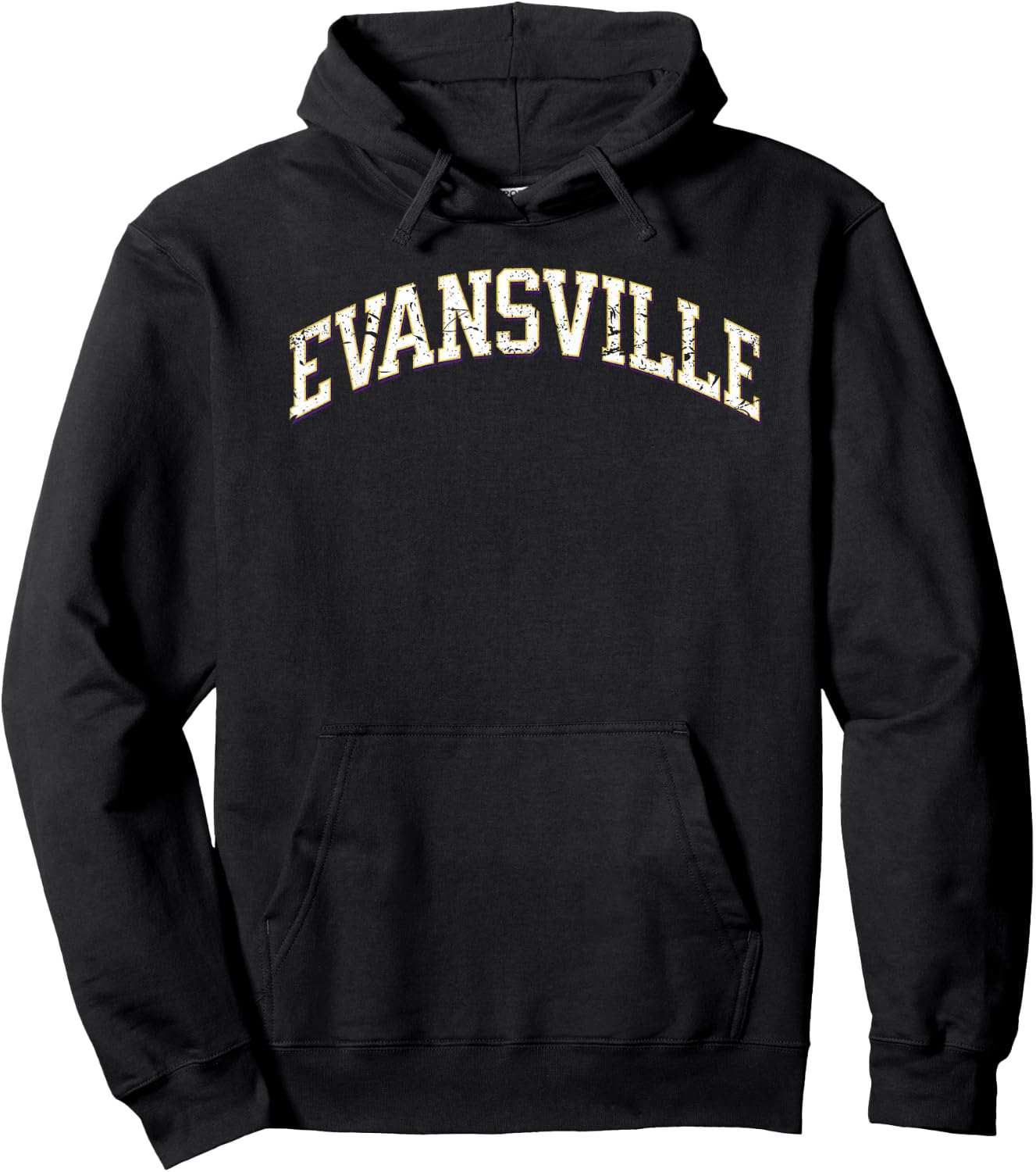 Evansville Indiana- Throwback Design - Vintage Worn Classic Hoodie - Hoodie | Black