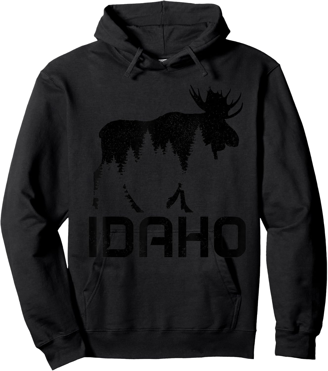 Idaho Vintage Moose Souvenir Hoodie - Hoodie | Black