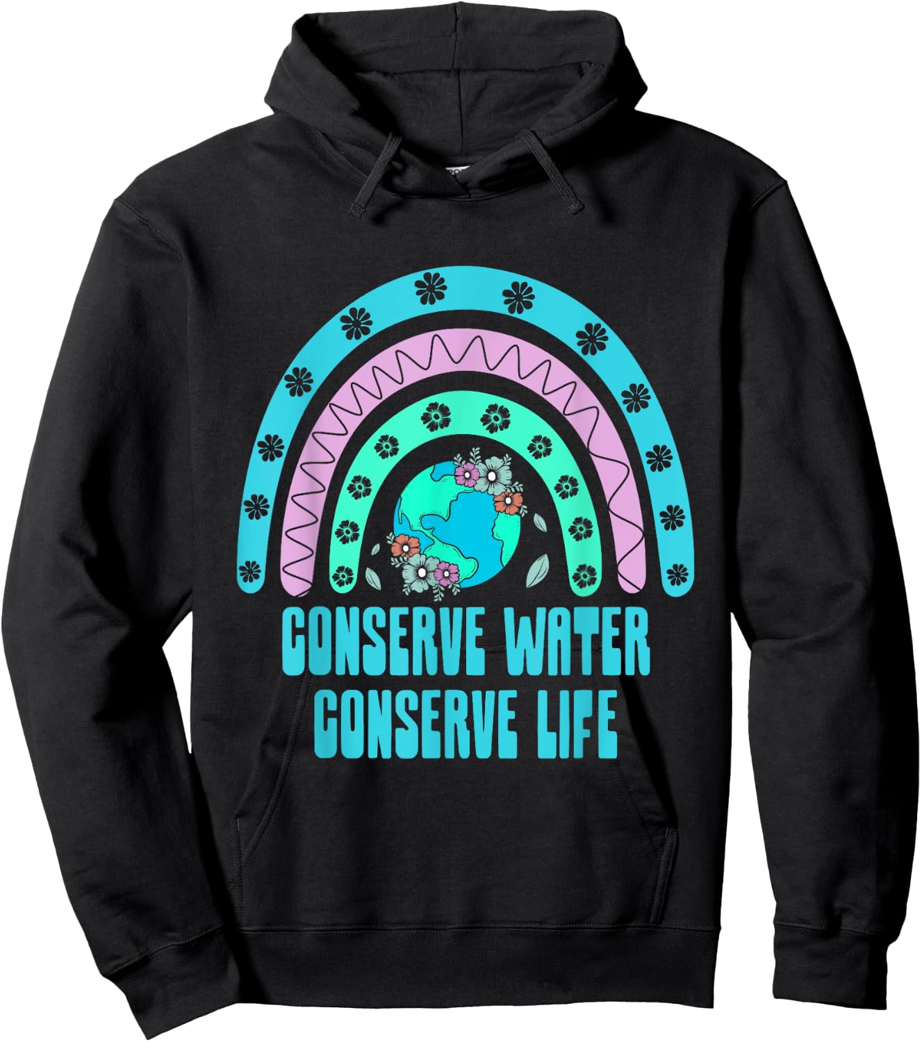 Conserve Water Conserve Life Sustainable Ecology Zero Waste Hoodie - Hoodie | Black