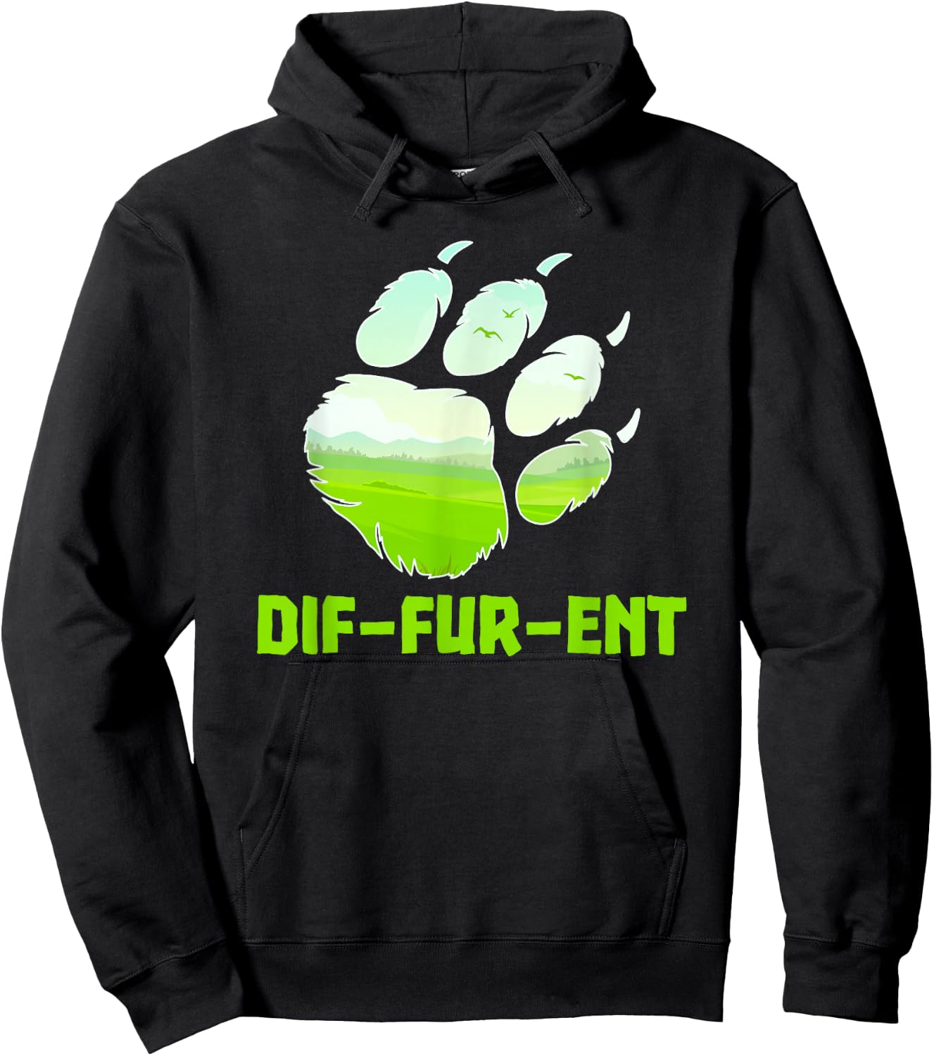 Furry DifFurEnt Wolf Dog Paw Furry Fandom Cosplay Men Women Girls Kids Hoodie - Hoodie | Black