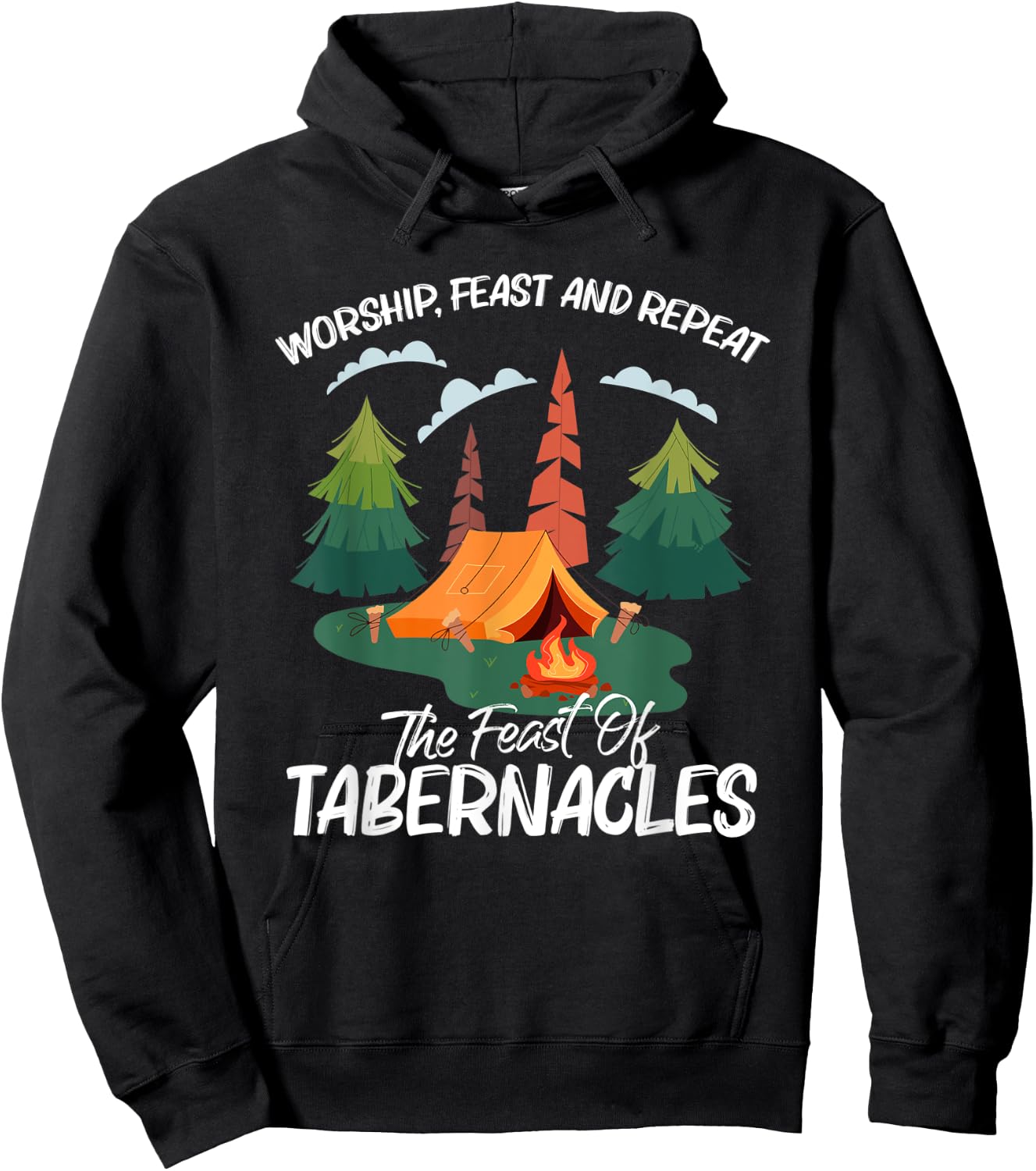 Worship Feast Repeat Feast Of Tabernacles Hebrew Israelite Hoodie - Hoodie | Black