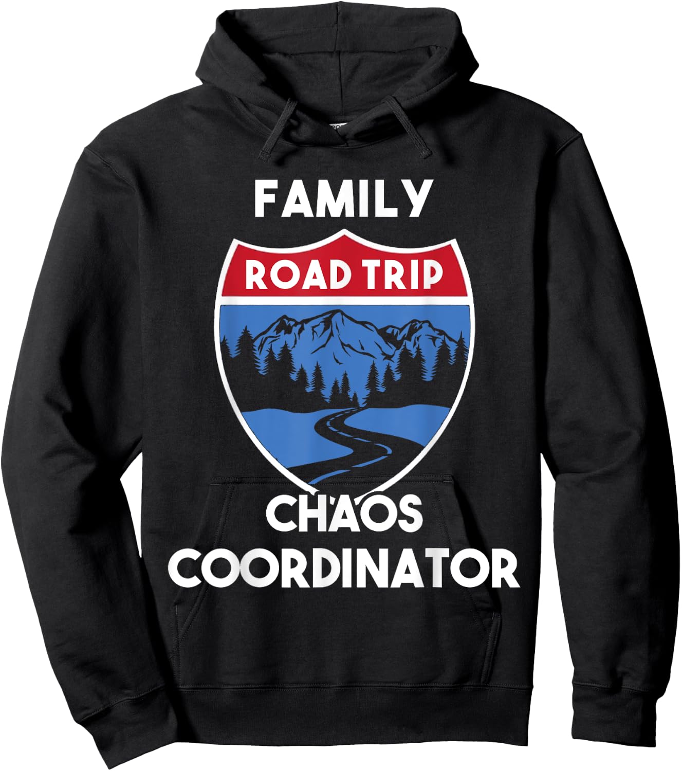 Matching Family Road Trip 2022 Chaos Coordinator Hoodie - Hoodie | Black